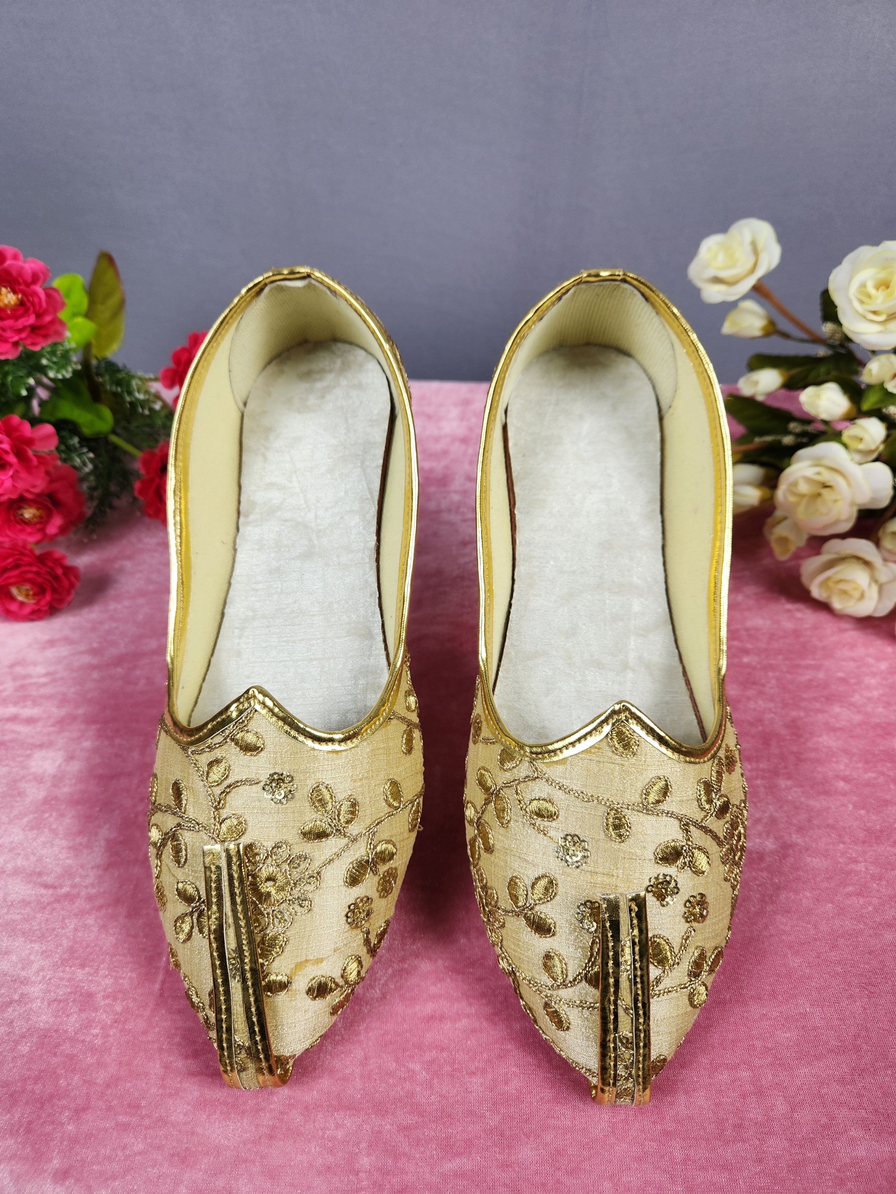Beige Ethnic Shoes for Men – Designer Indian Jutti & Mojari for Wedding
