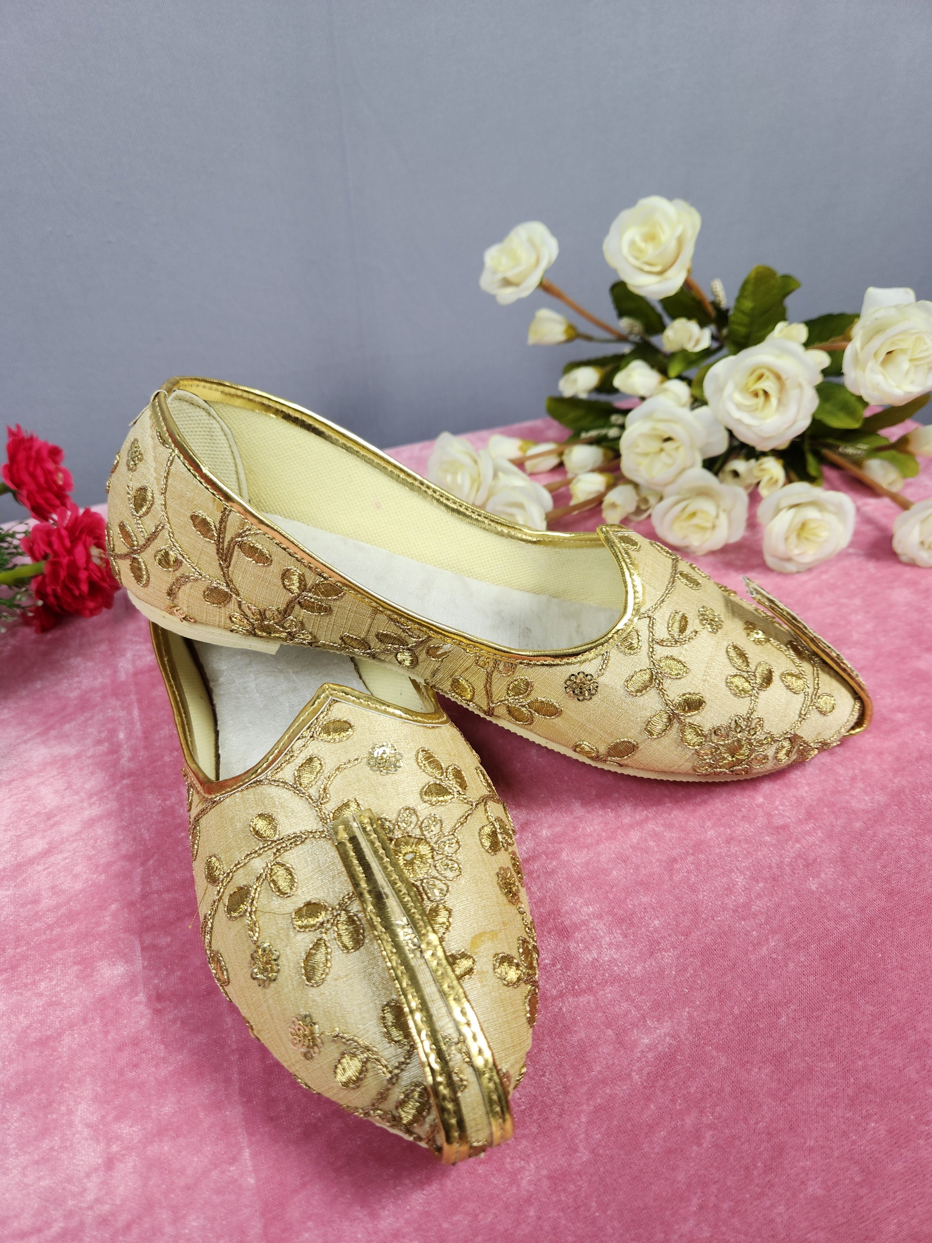Beige Ethnic Shoes for Men – Designer Indian Jutti & Mojari for Wedding
