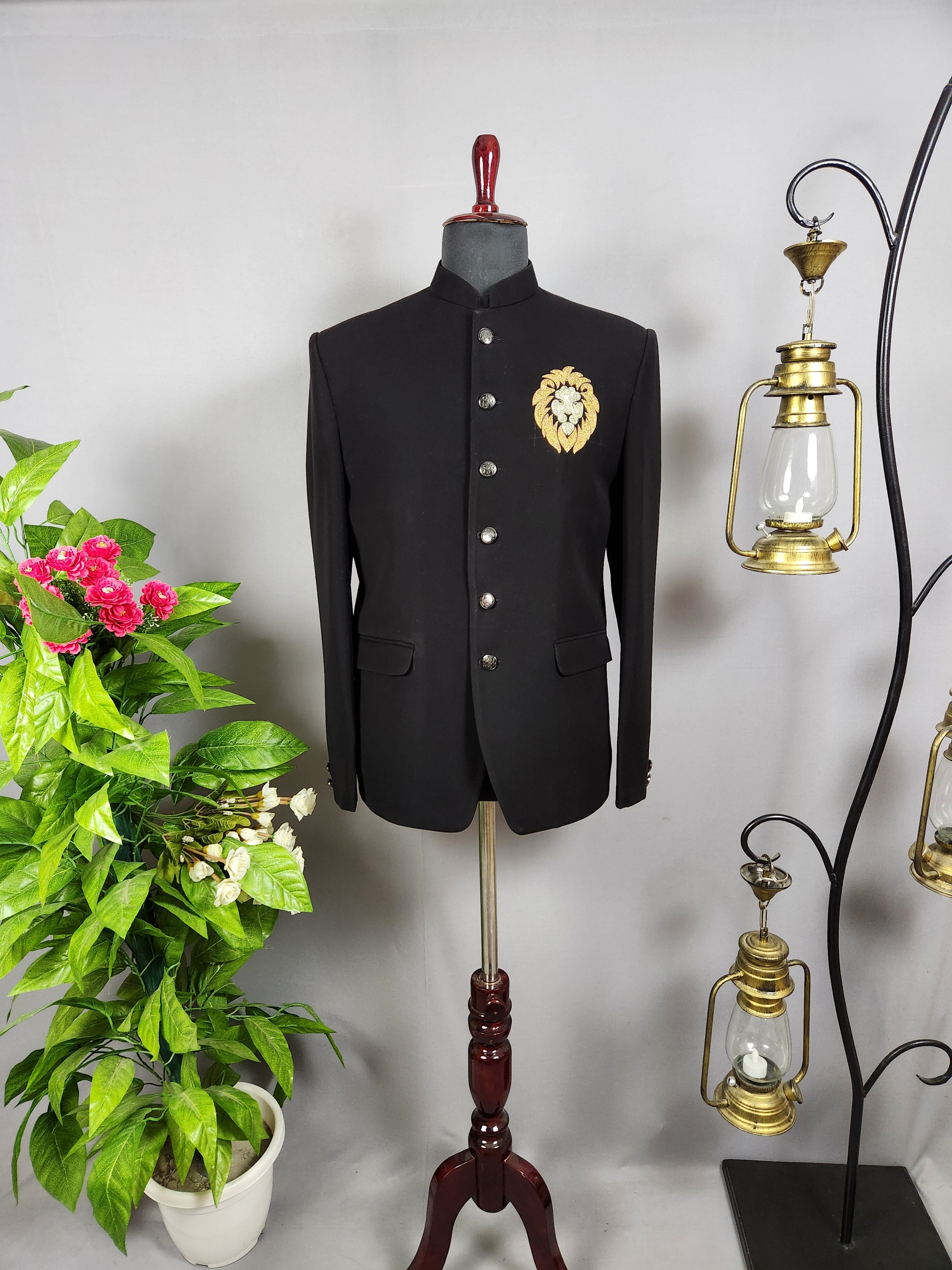 Handwork Black Jodhpuri Suit for Wedding – Custom Made | Indian Groom Outfit