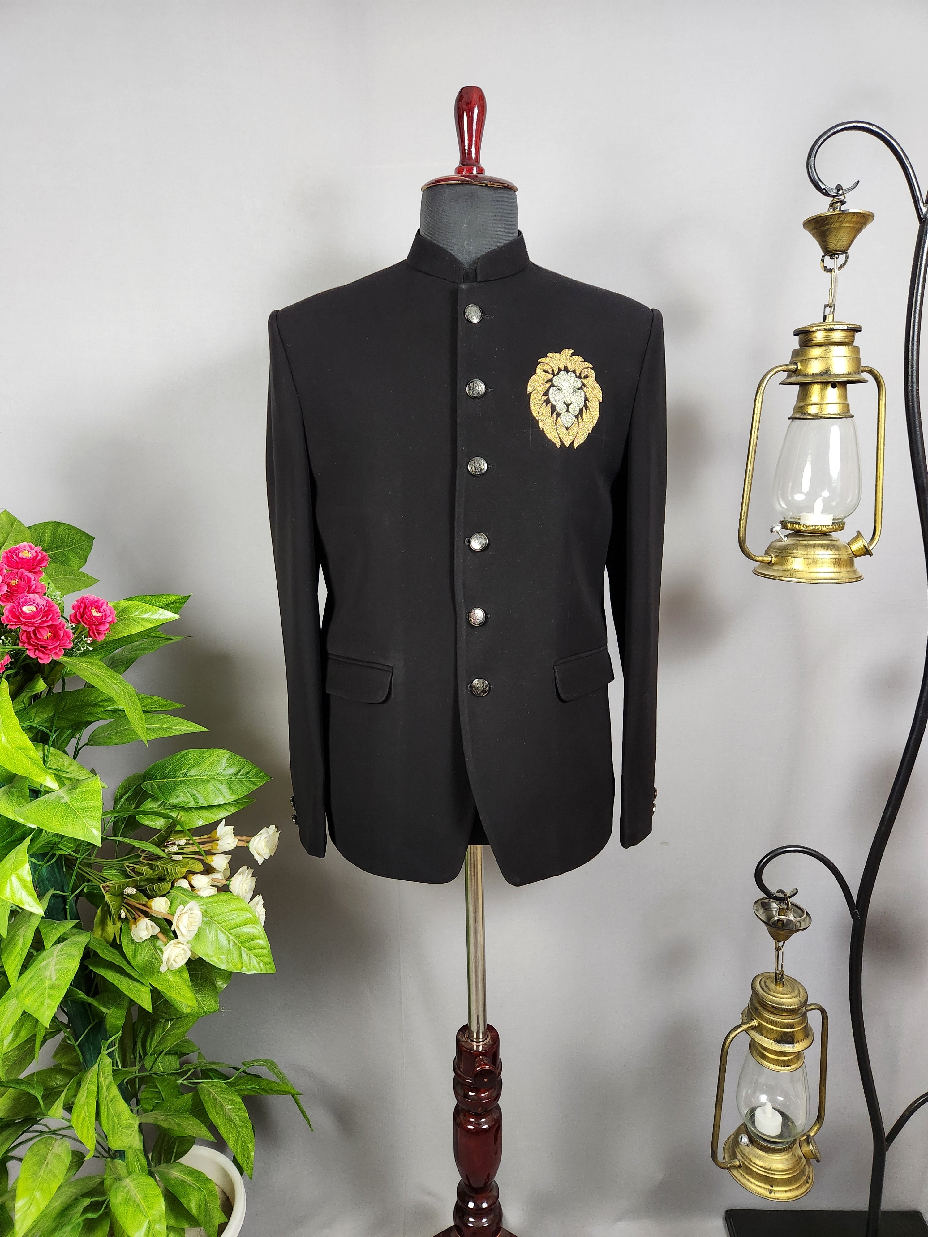 Handwork Black Jodhpuri Suit for Wedding – Custom Made | Indian Groom Outfit