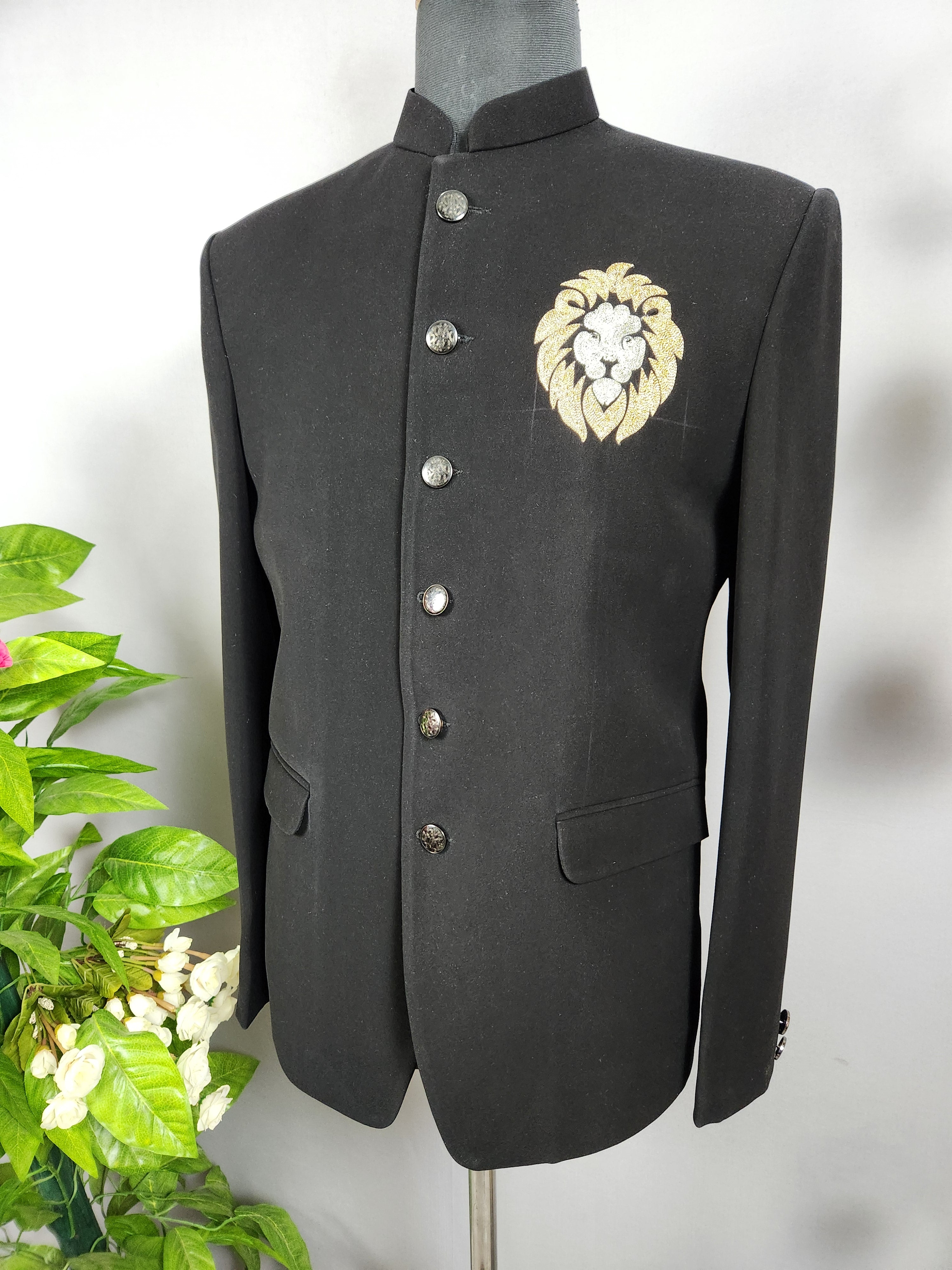 Handwork Black Jodhpuri Suit for Wedding – Custom Made | Indian Groom Outfit