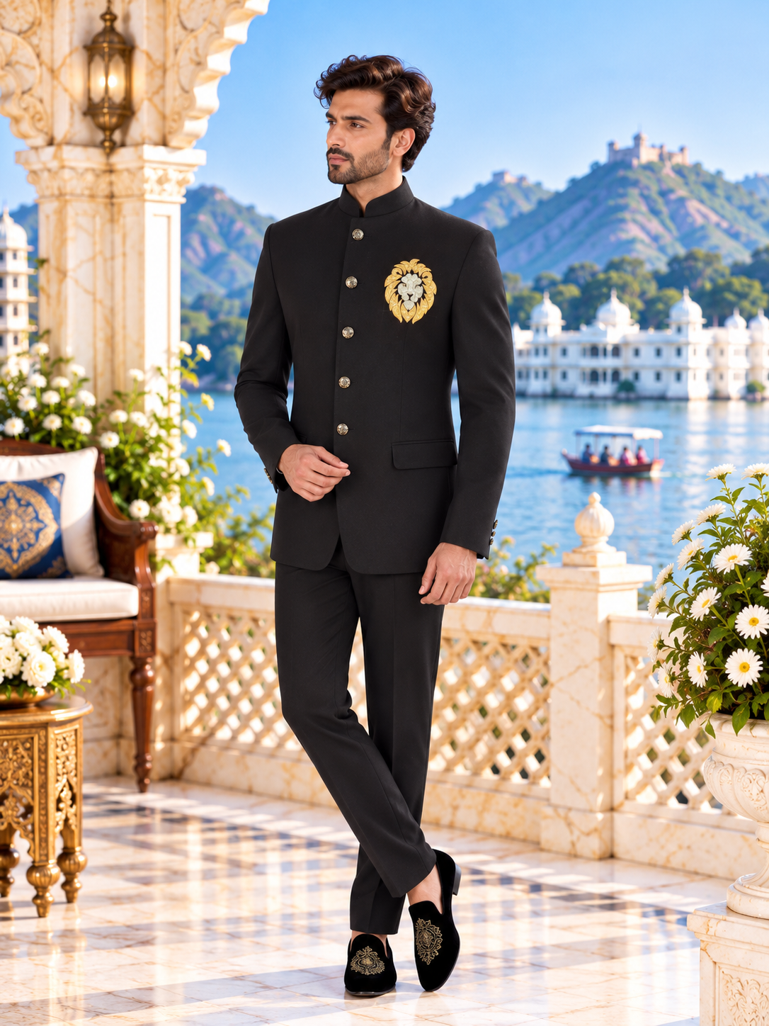 Handwork Black Jodhpuri Suit for Wedding – Custom Made | Indian Groom Outfit