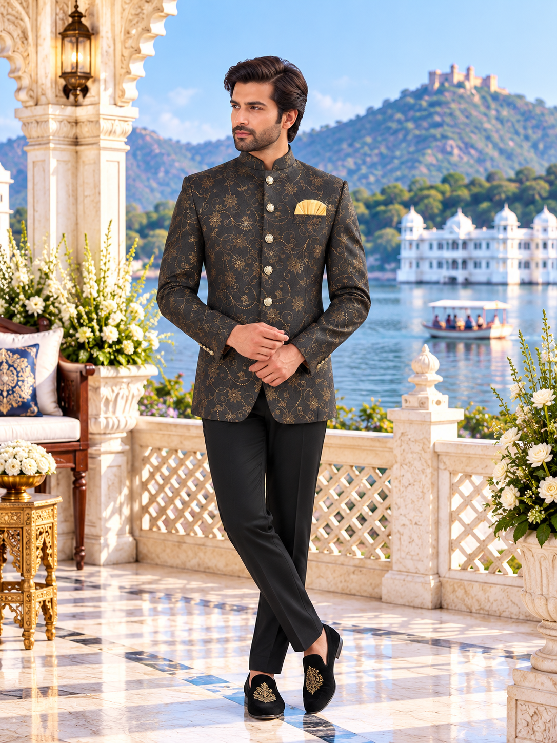 Black Jodhpuri Suit for Wedding – Custom Made | Indian Groom Outfit
