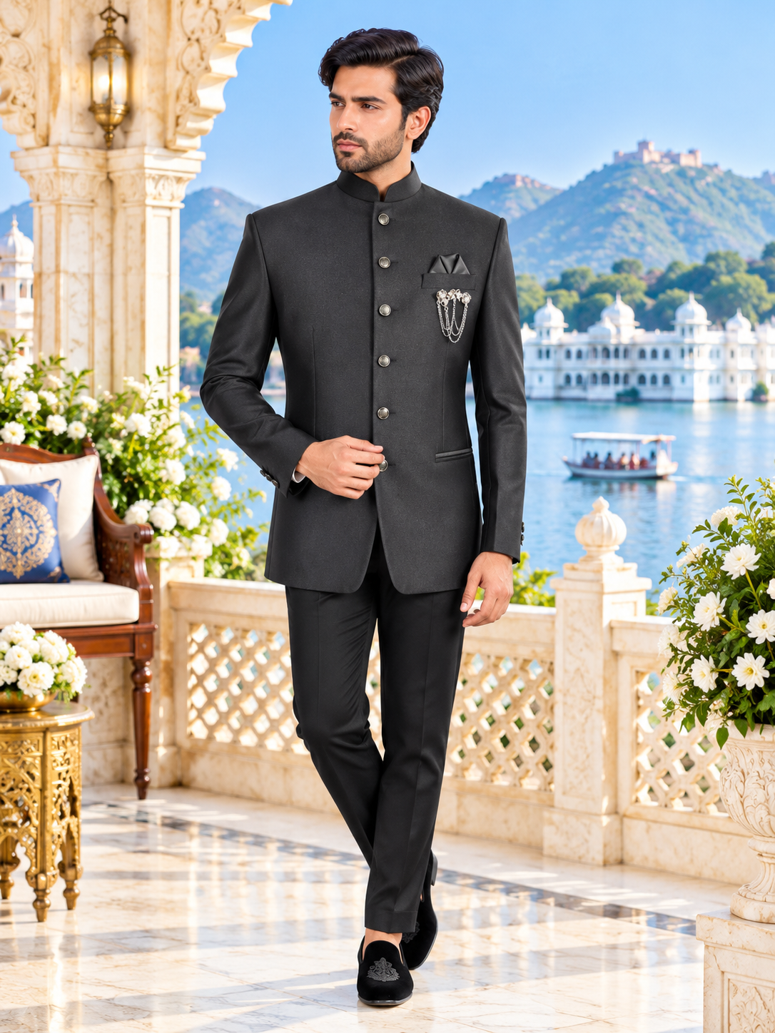 Black Jodhpuri Suit for Wedding – Custom Made | Indian Groom Outfit
