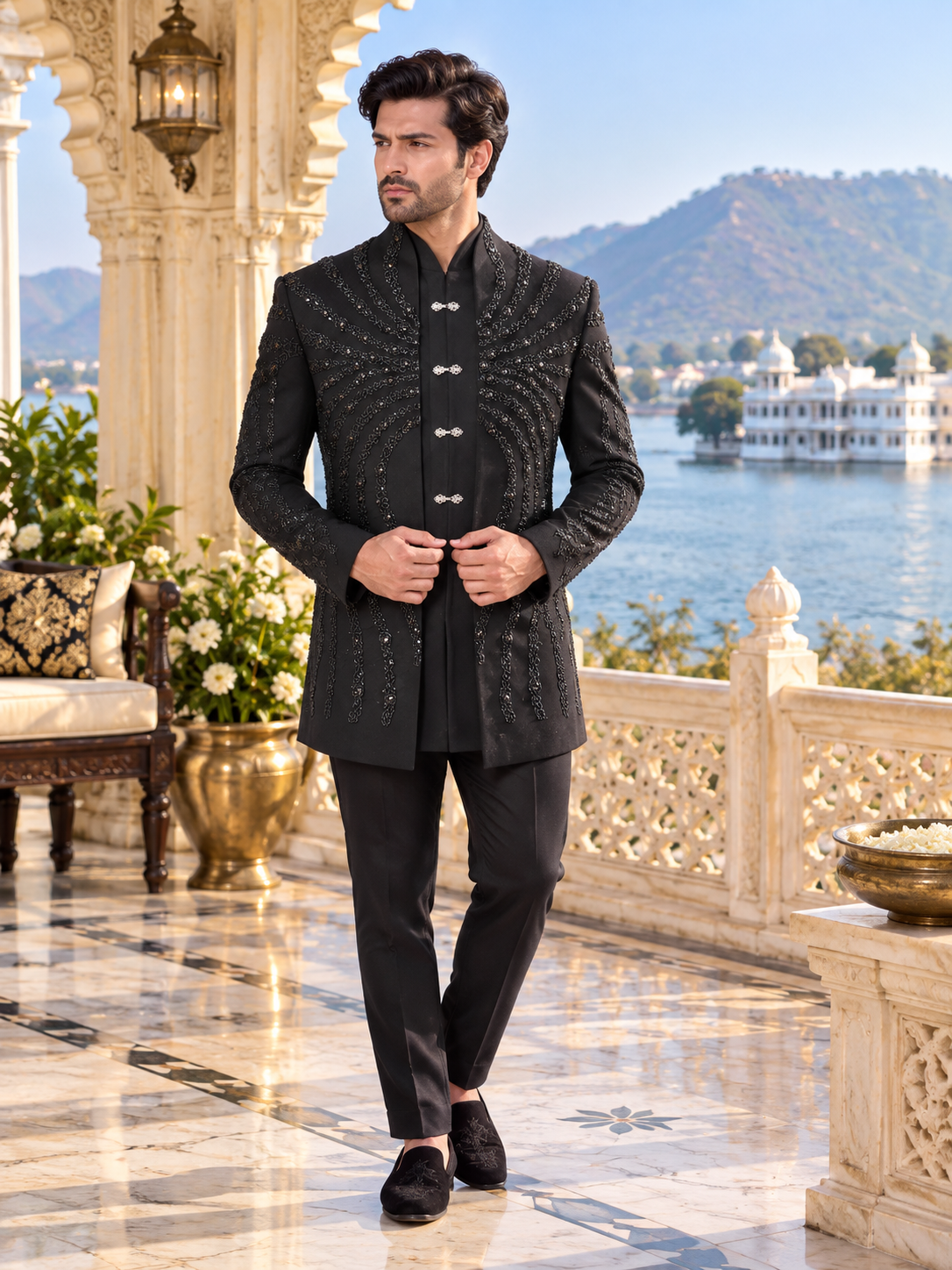 Black Jodhpuri Suit for Wedding – Custom Made | Indian Groom Outfit