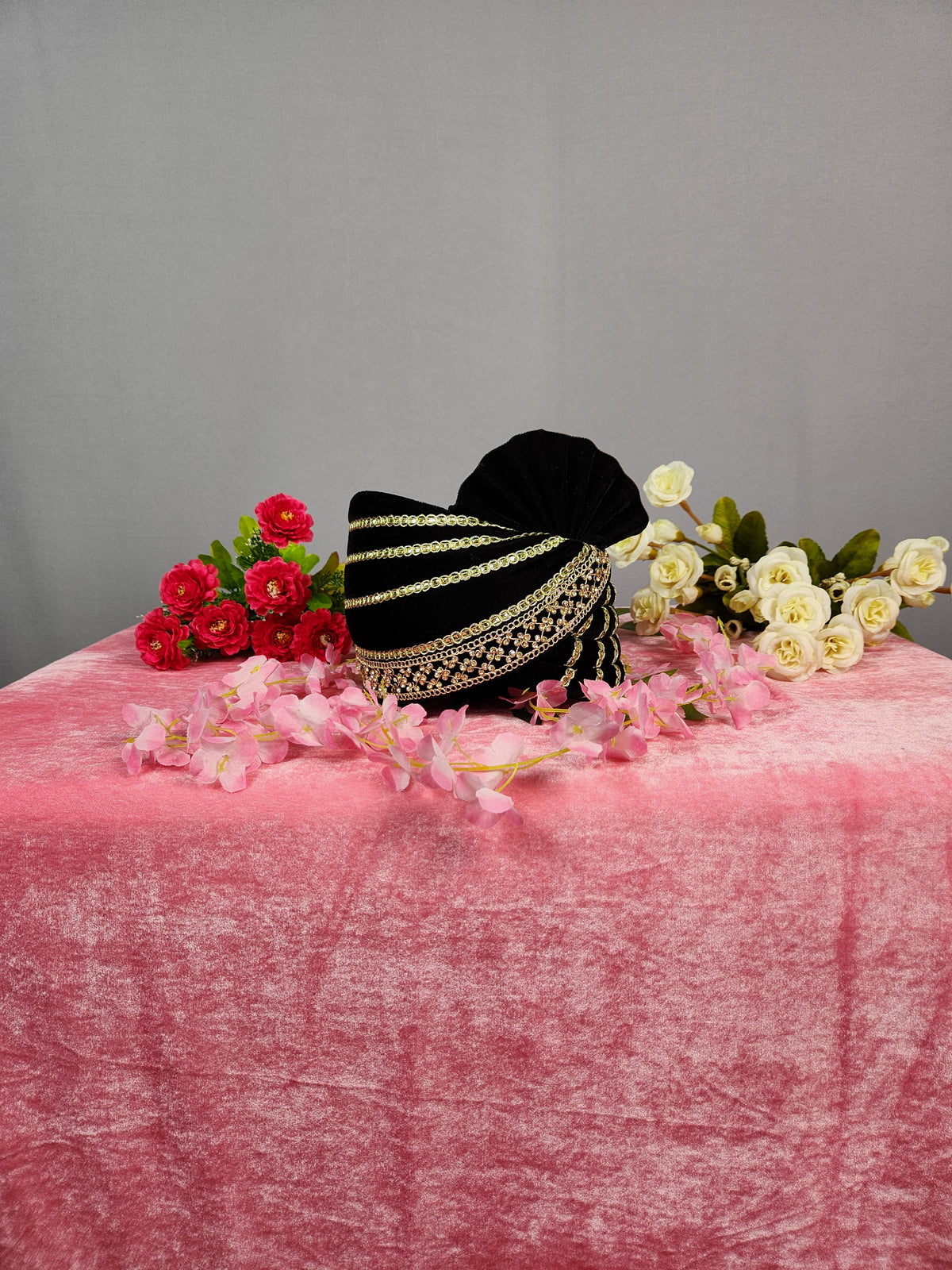 Black Groom Turban Velvet Fabric | Safa For Men