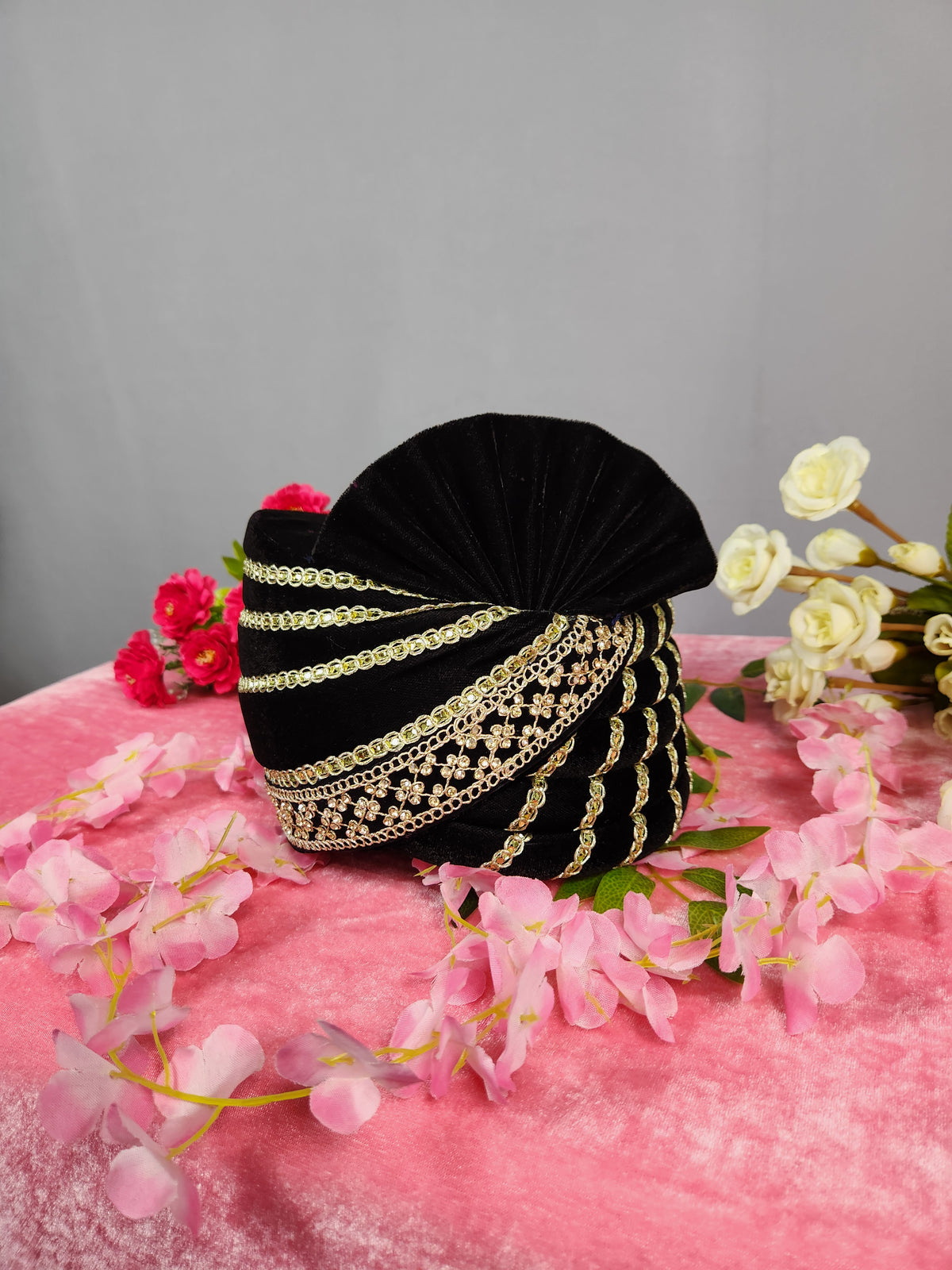 Black Groom Turban Velvet Fabric | Safa For Men