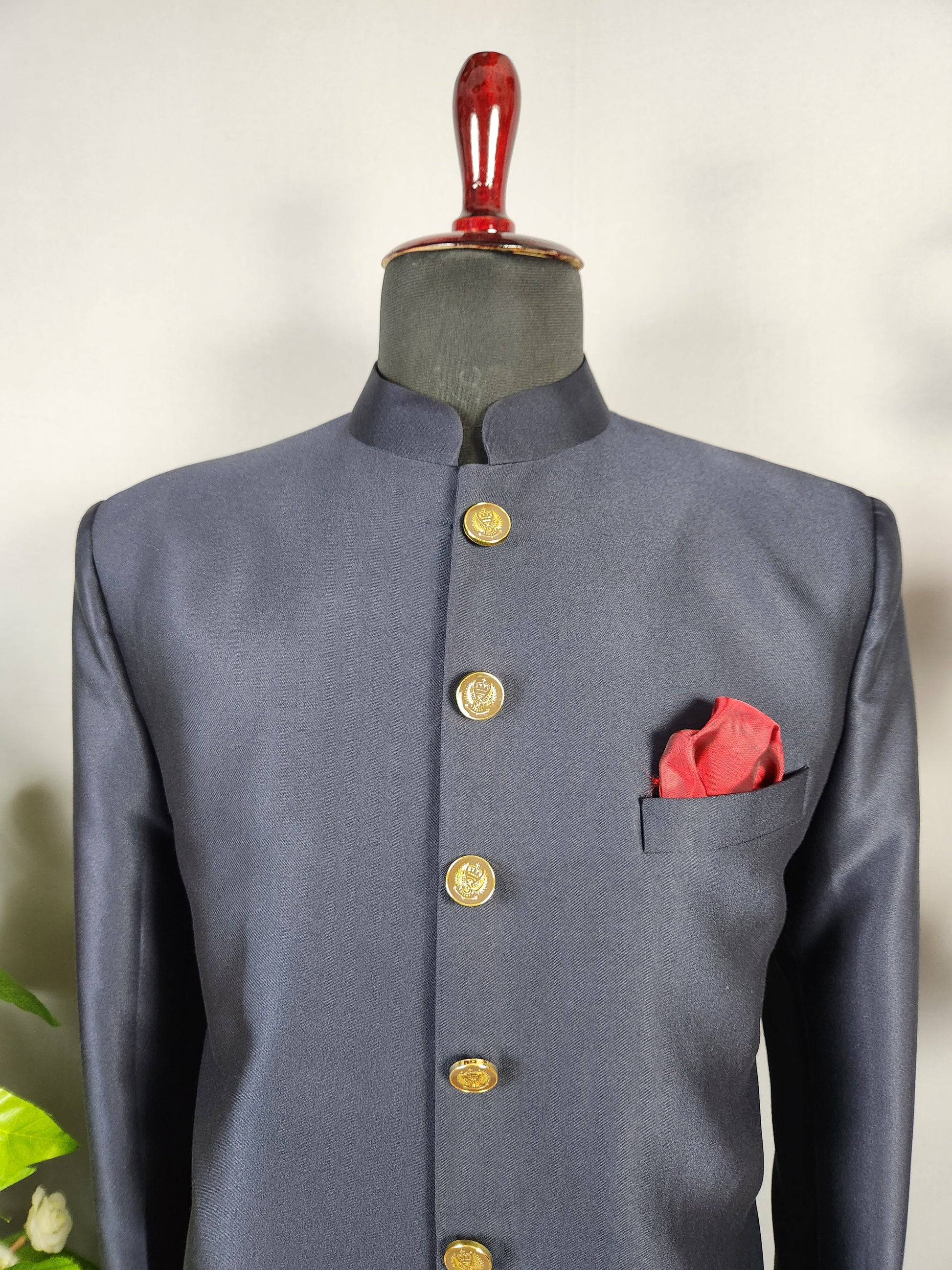 Blue Jodhpuri Achkan Sherwani for Groom  -   Indian Wedding Outfit for Men
