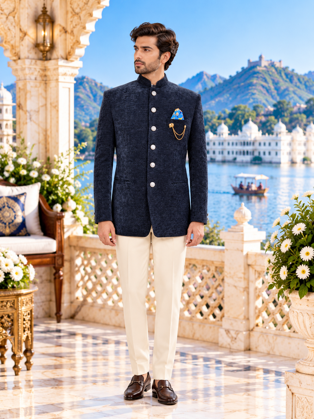Blue Jodhpuri Suit for Wedding – Custom Made | Indian Groom Outfit