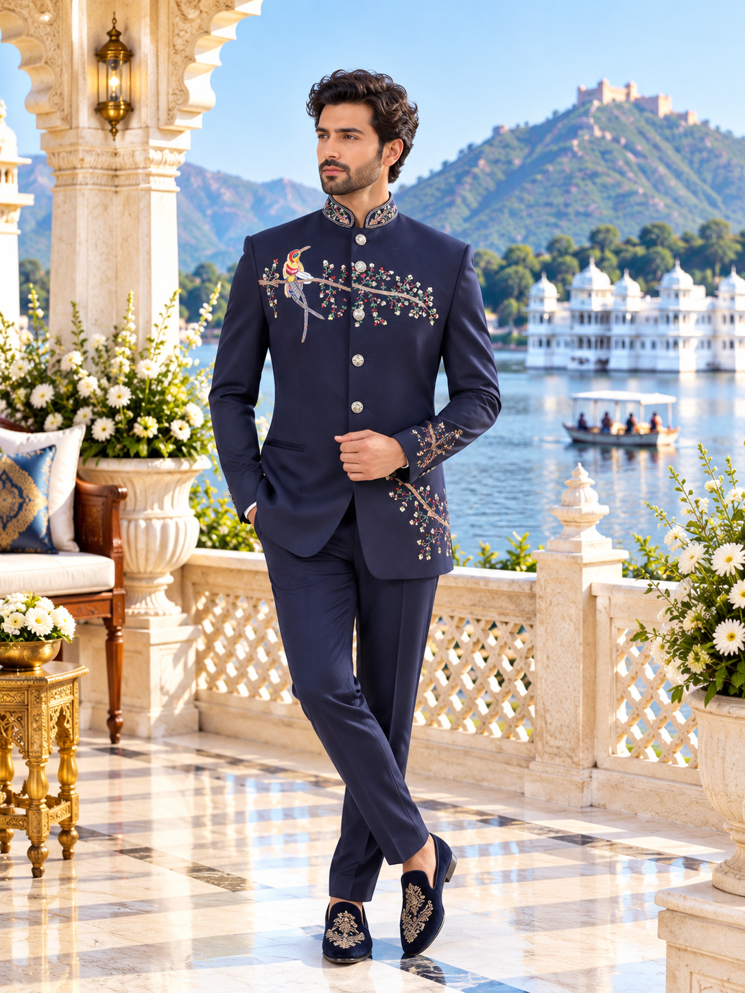 Blue Jodhpuri Suit for Wedding – Custom Made | Indian Groom Outfit