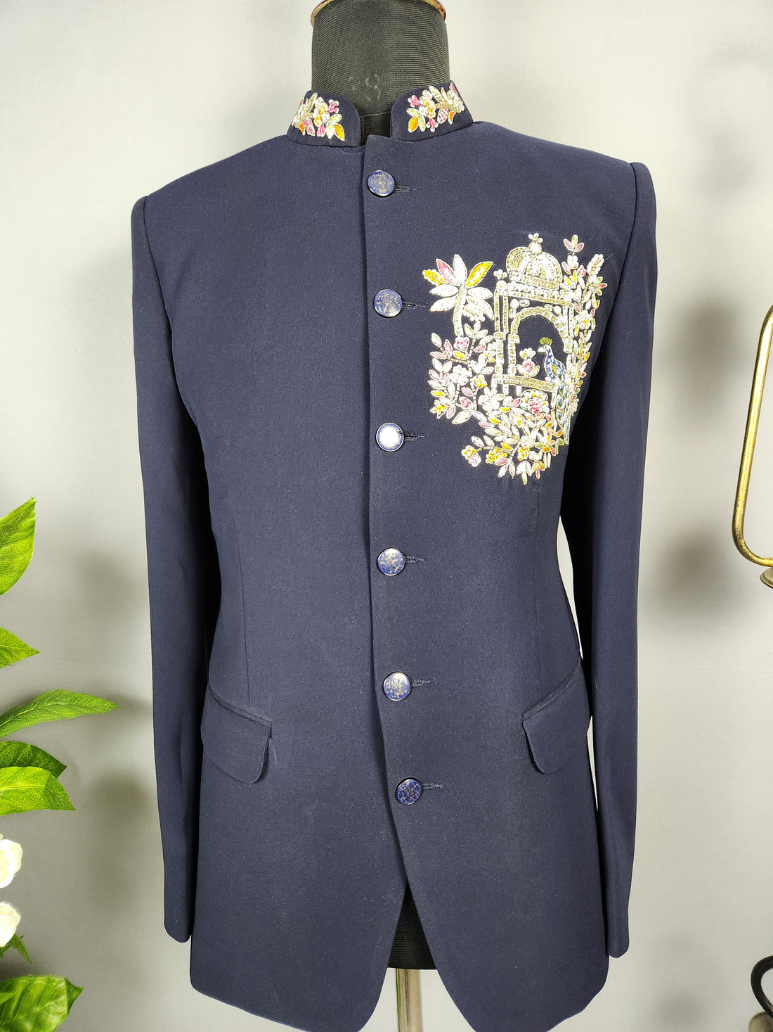 Blue Jodhpuri Suit for Men  -   Indian Wedding Outfit for Men
