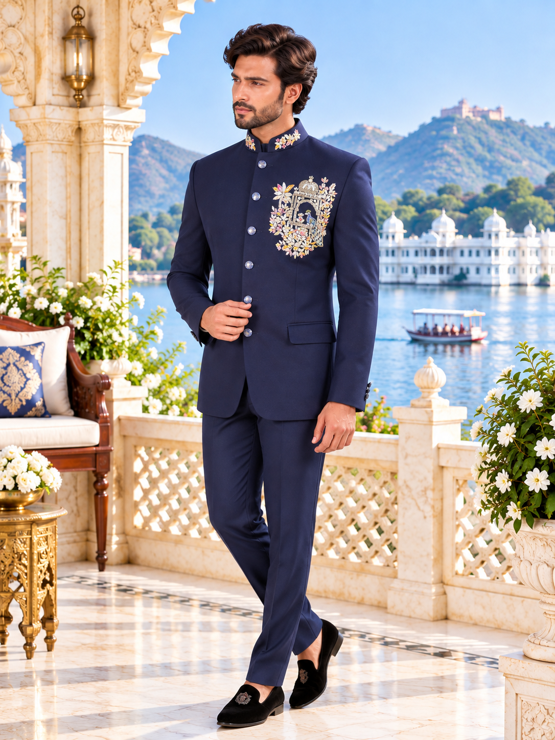 Blue Jodhpuri Suit for Wedding – Custom Made | Indian Groom Outfit