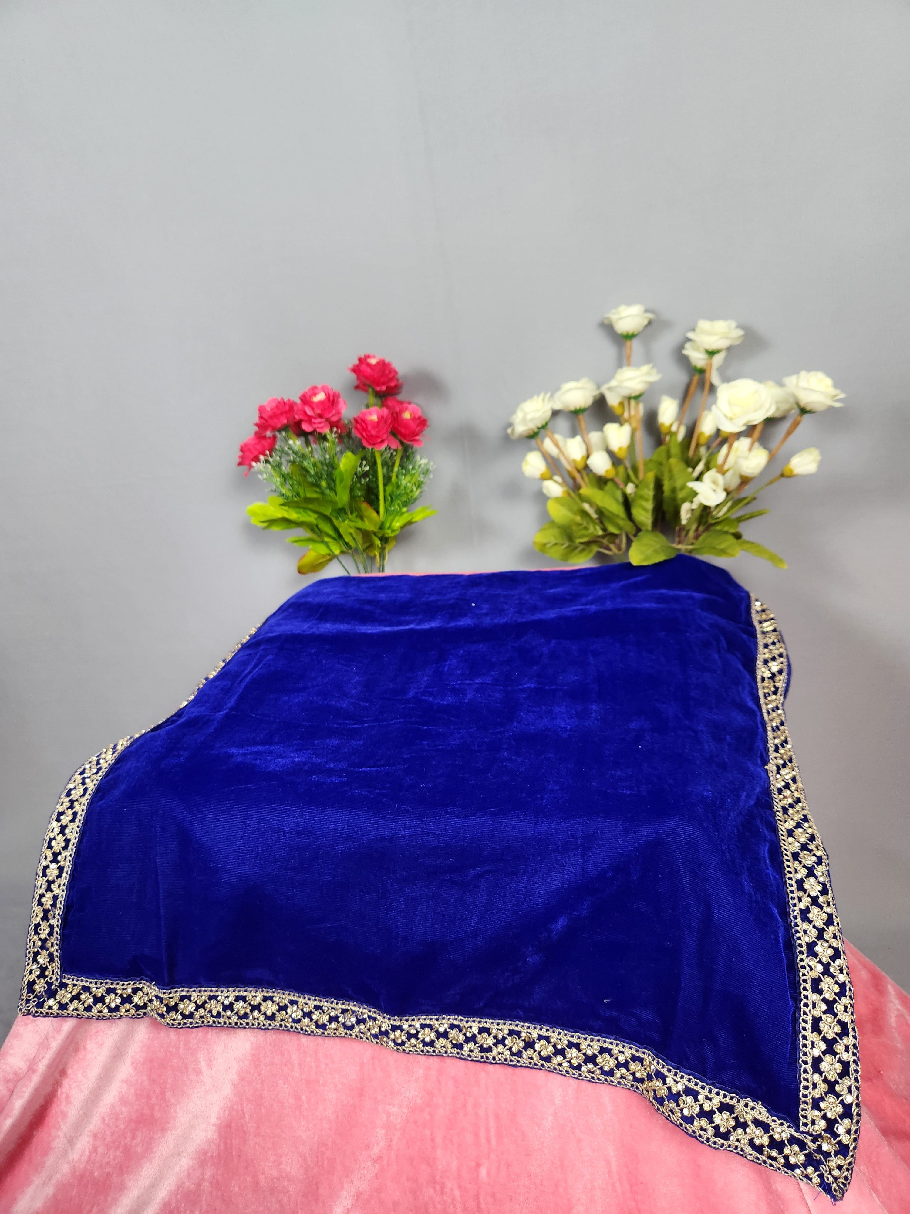 Blue Groom Turban Shawl Set 