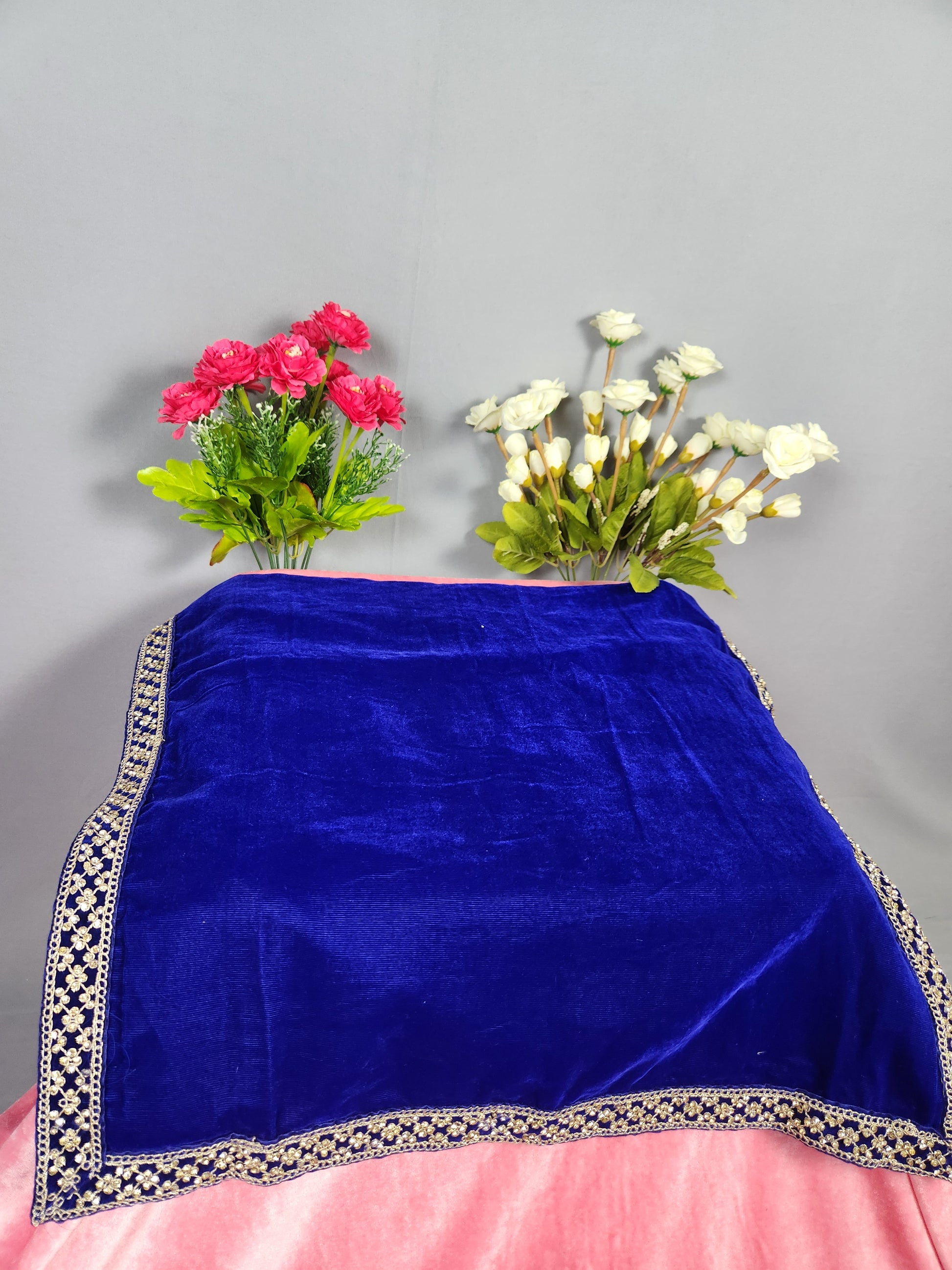 Blue Groom Turban Shawl Set 