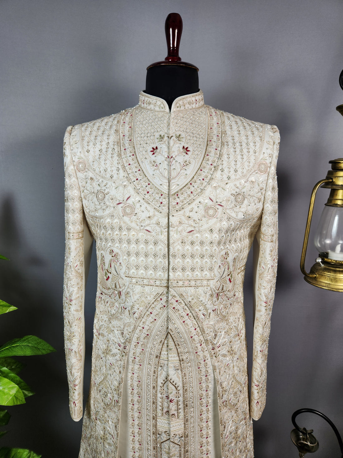 White Sherwani for Groom Bride & Groom Design -   Indian Wedding Outfit for Men
