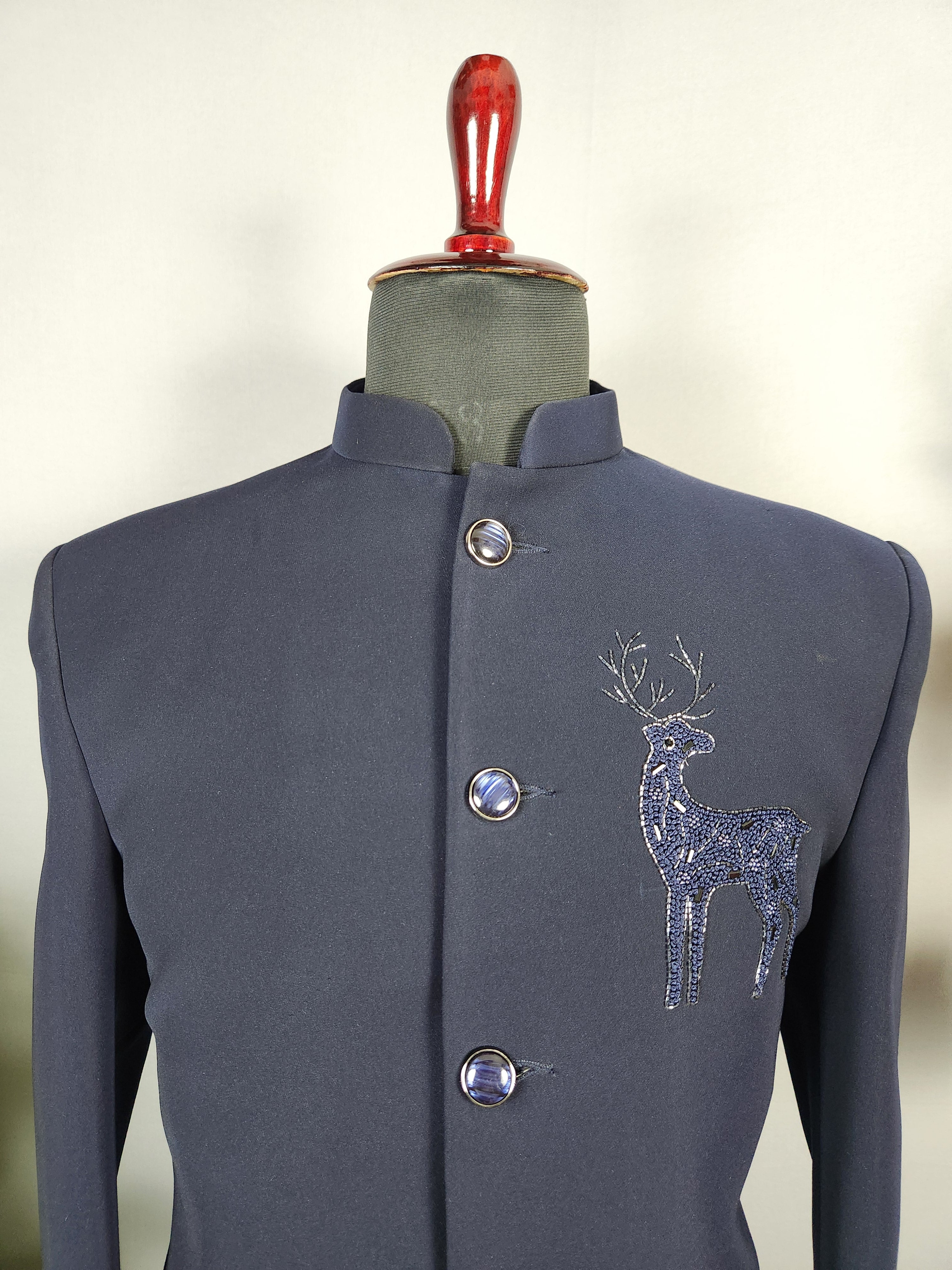Blue Jodhpuri Suit for Men  -   Indian Wedding Outfit for Men
