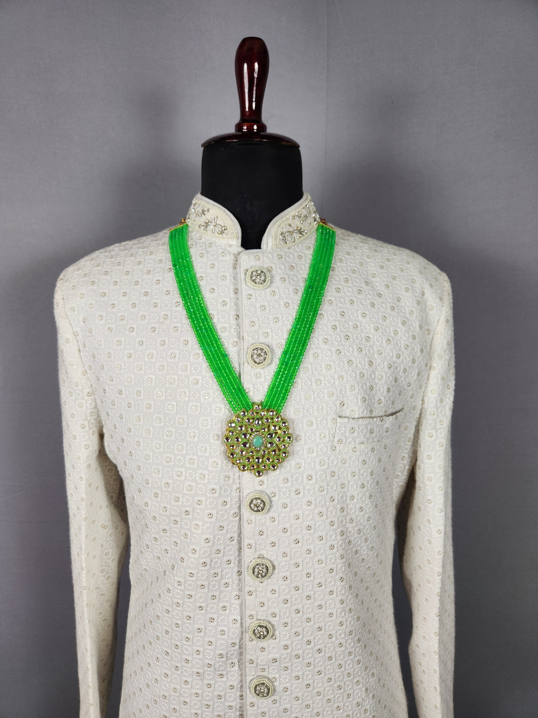 Emerald Green Necklace for Groom 