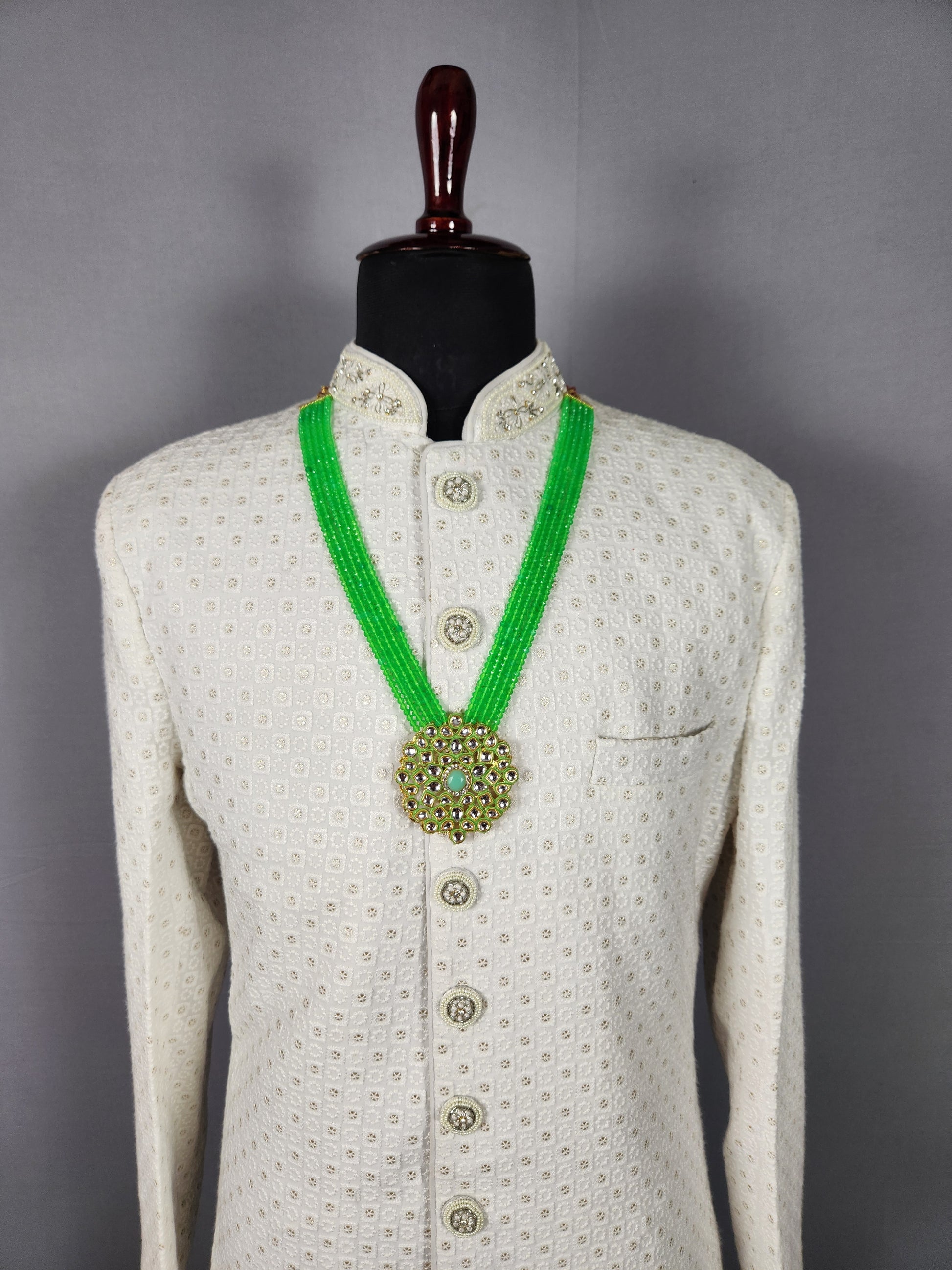 Emerald Green Necklace for Groom 