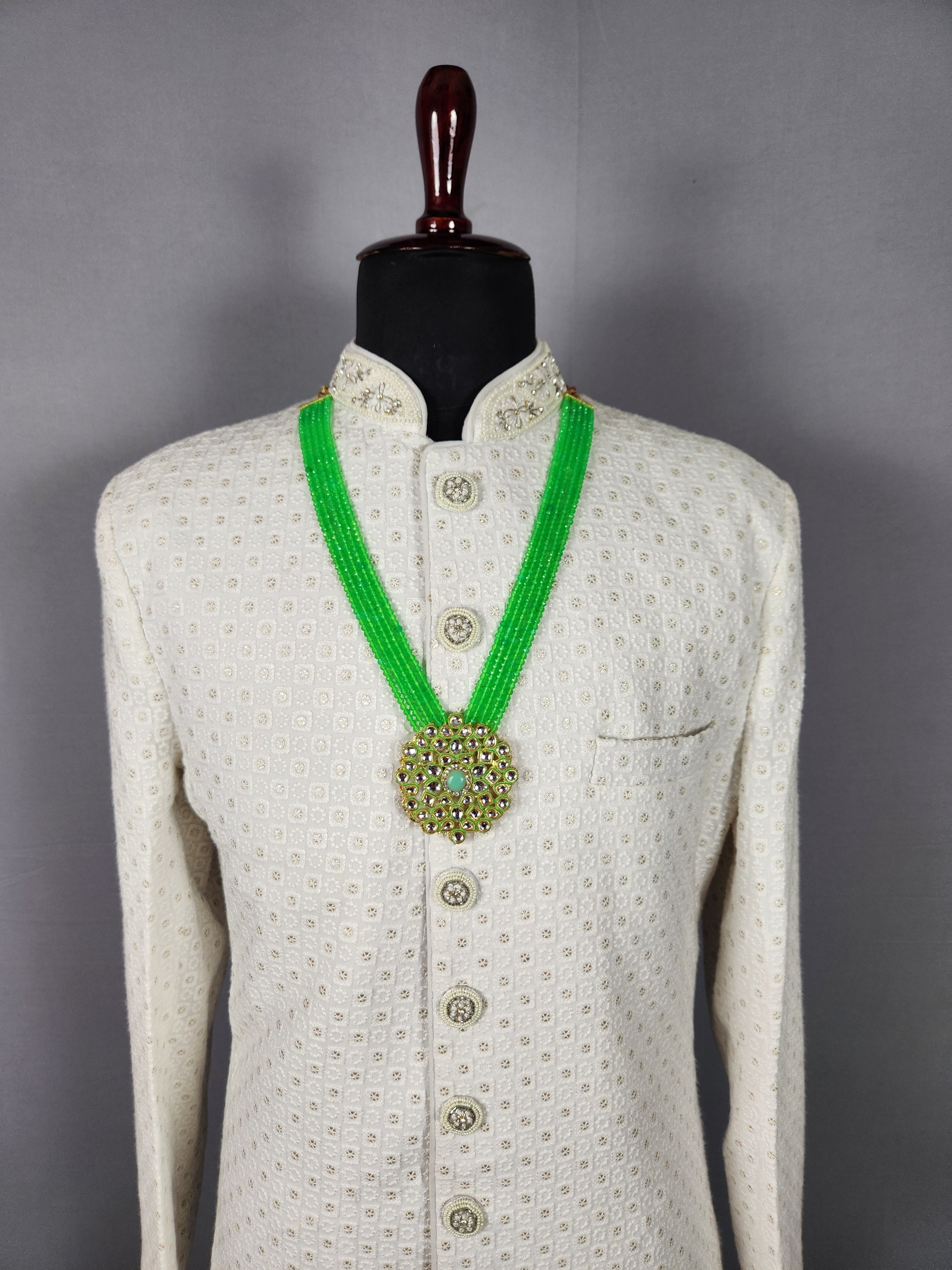 Emerald Green Necklace for Groom 