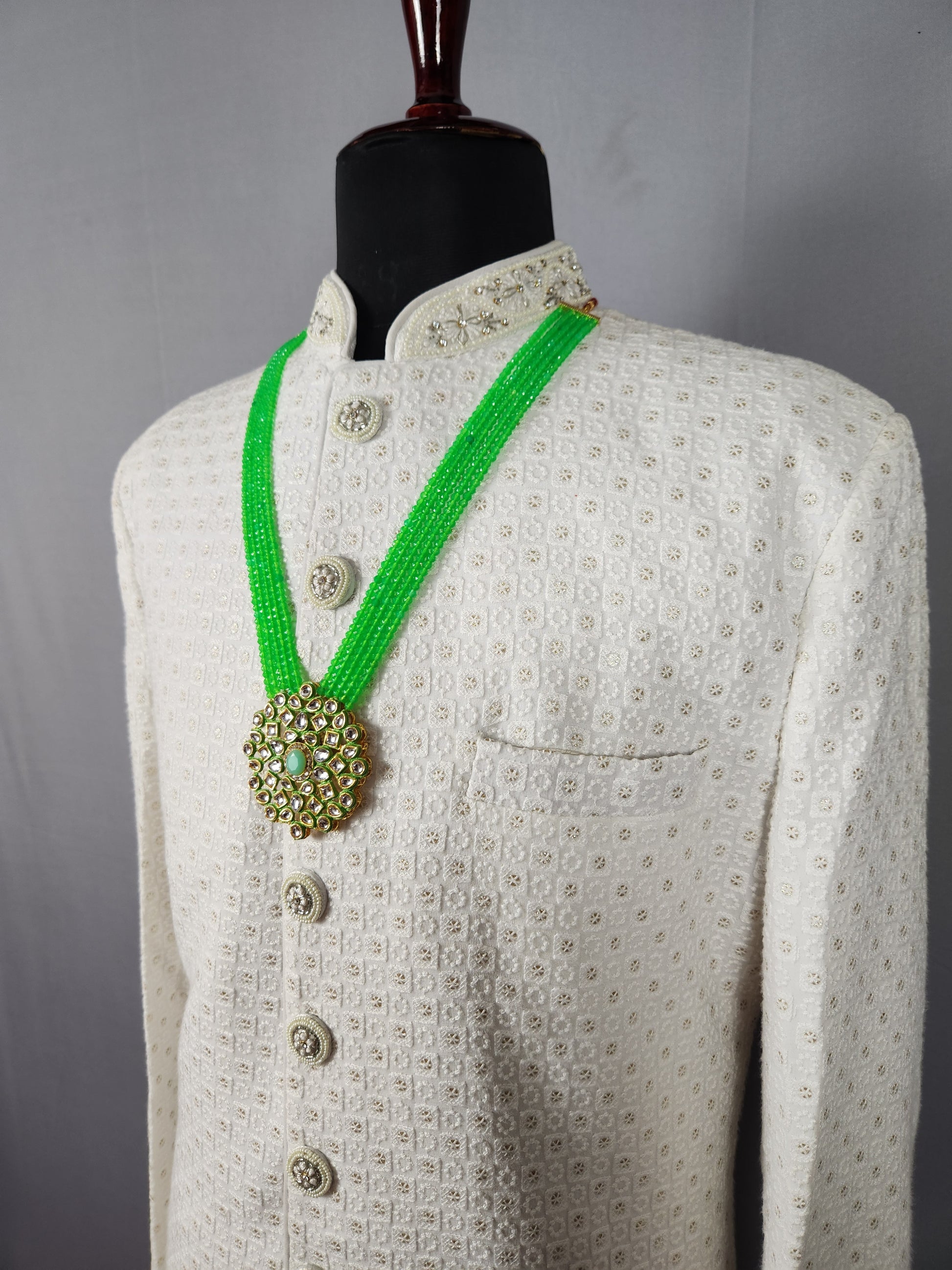 Emerald Green Necklace for Groom 