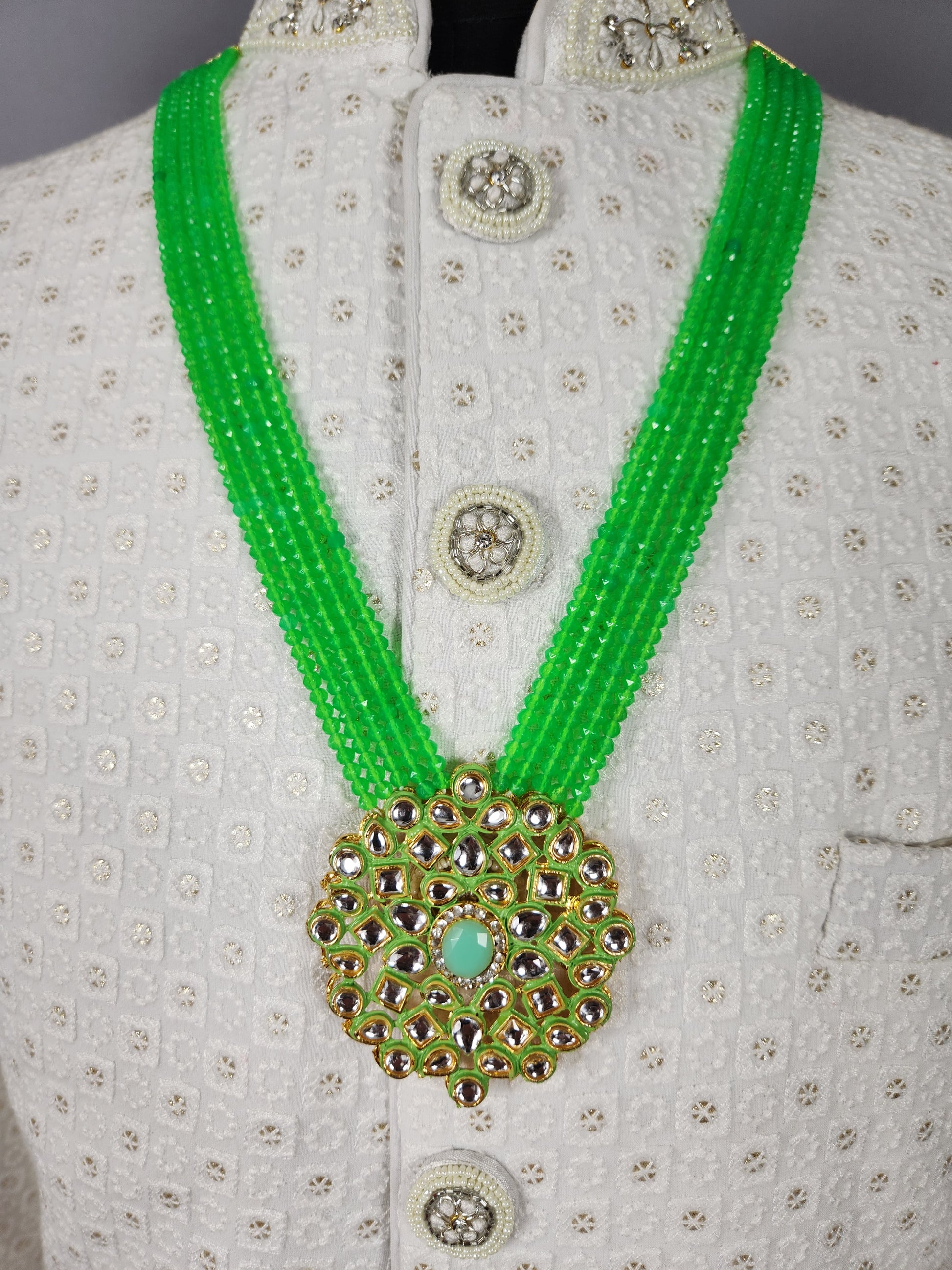 Emerald Green Necklace for Groom 
