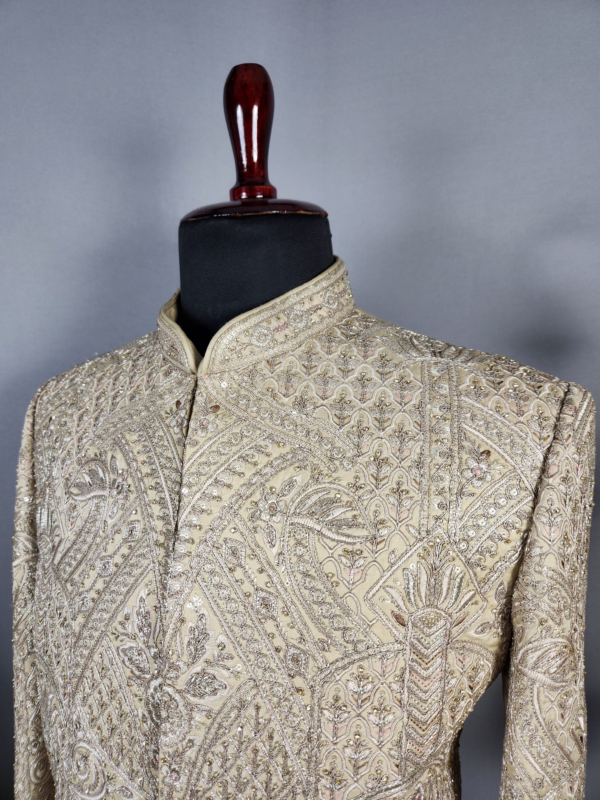 Copper Golden Sherwani for Groom  -   Indian Wedding Outfit for Men
