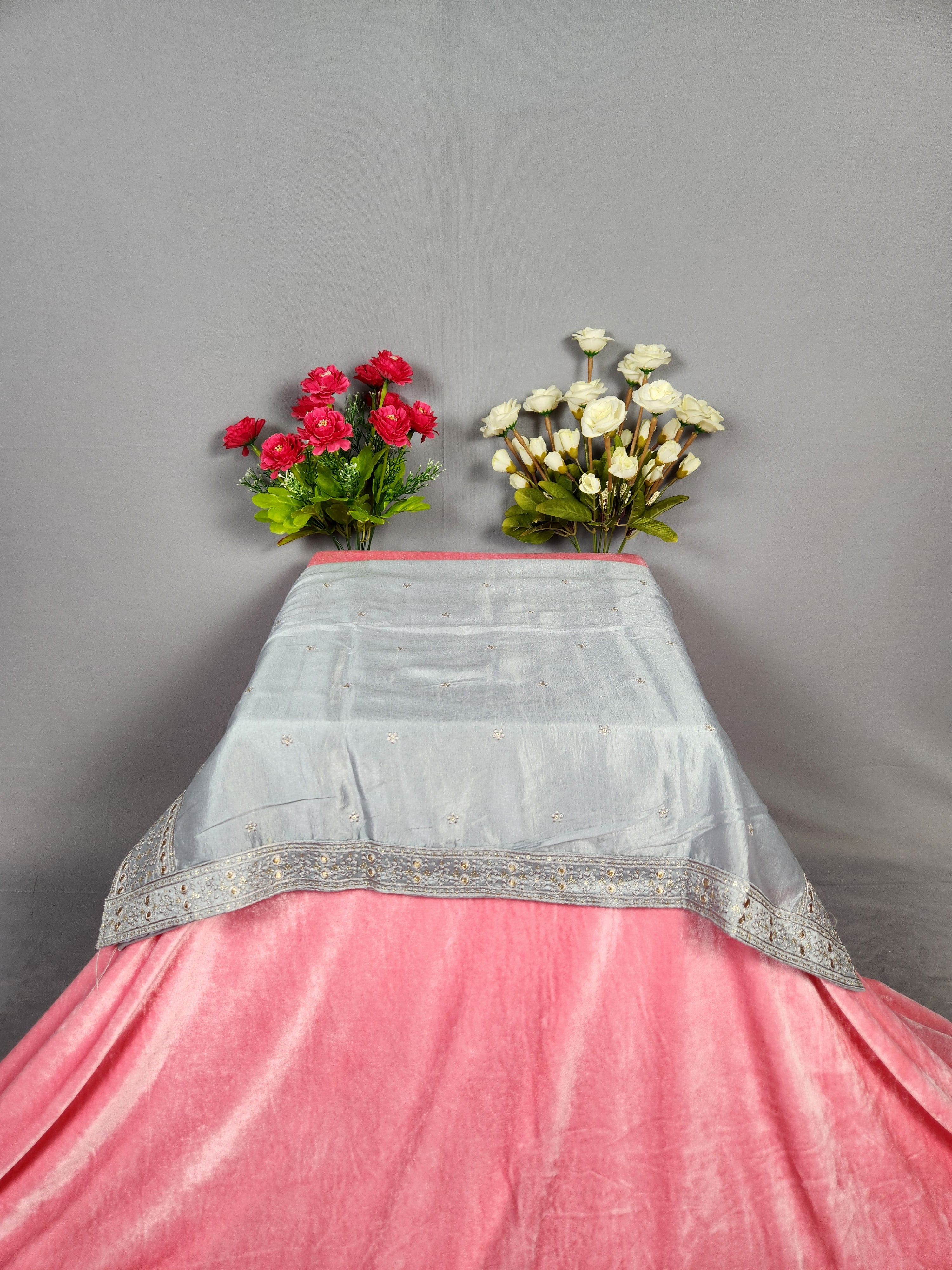 Gray Groom Turban Shawl Set