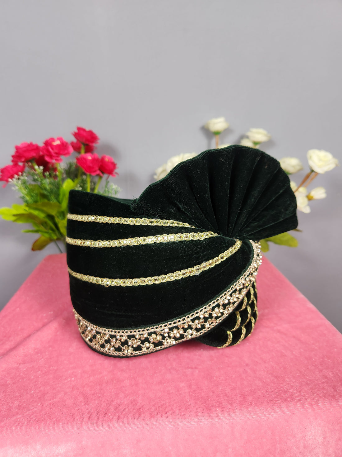 Green Groom Turban Shawl Set