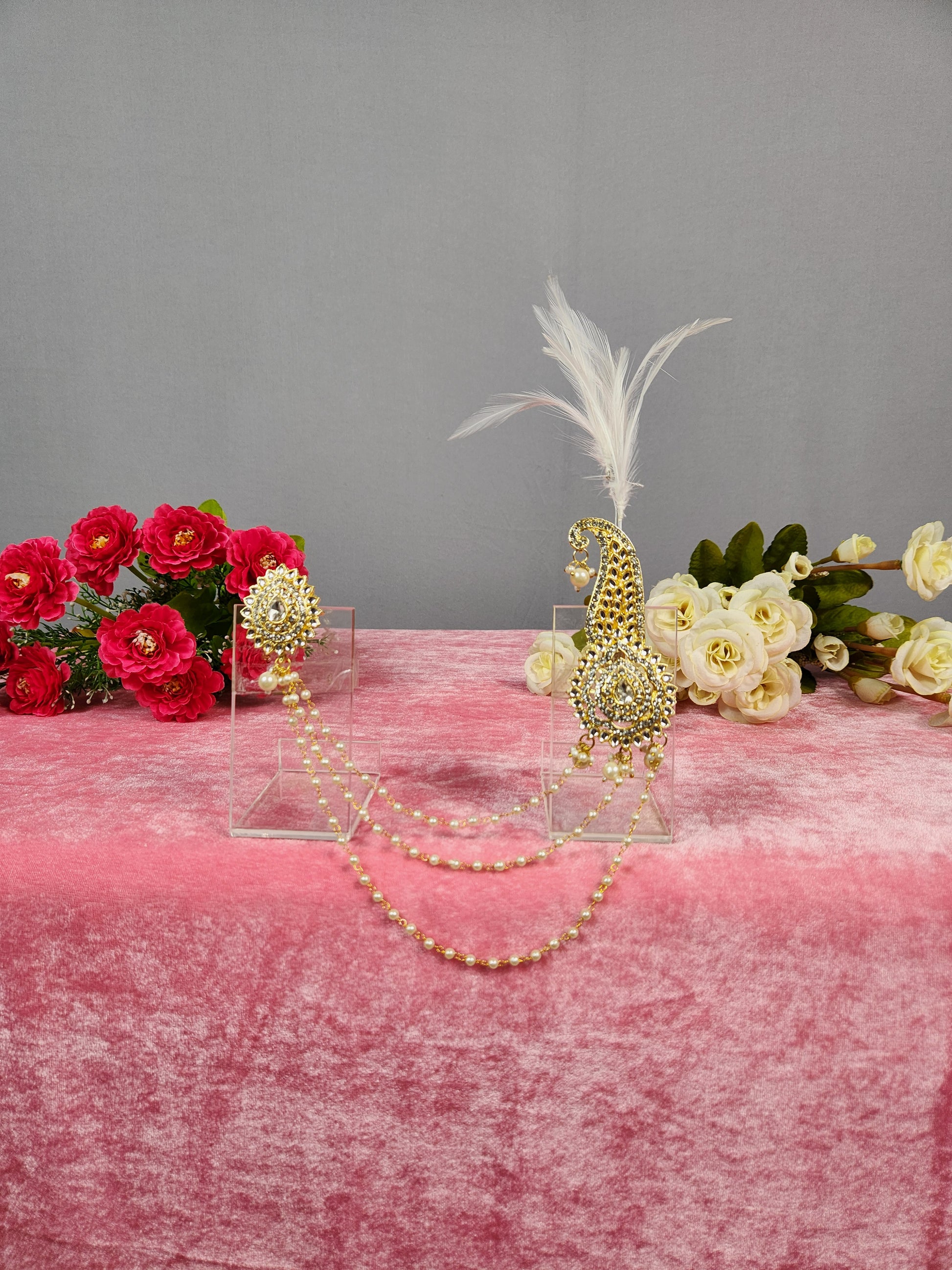 GROOM TURBAN BROOCH WITH PENDANT STYLE

