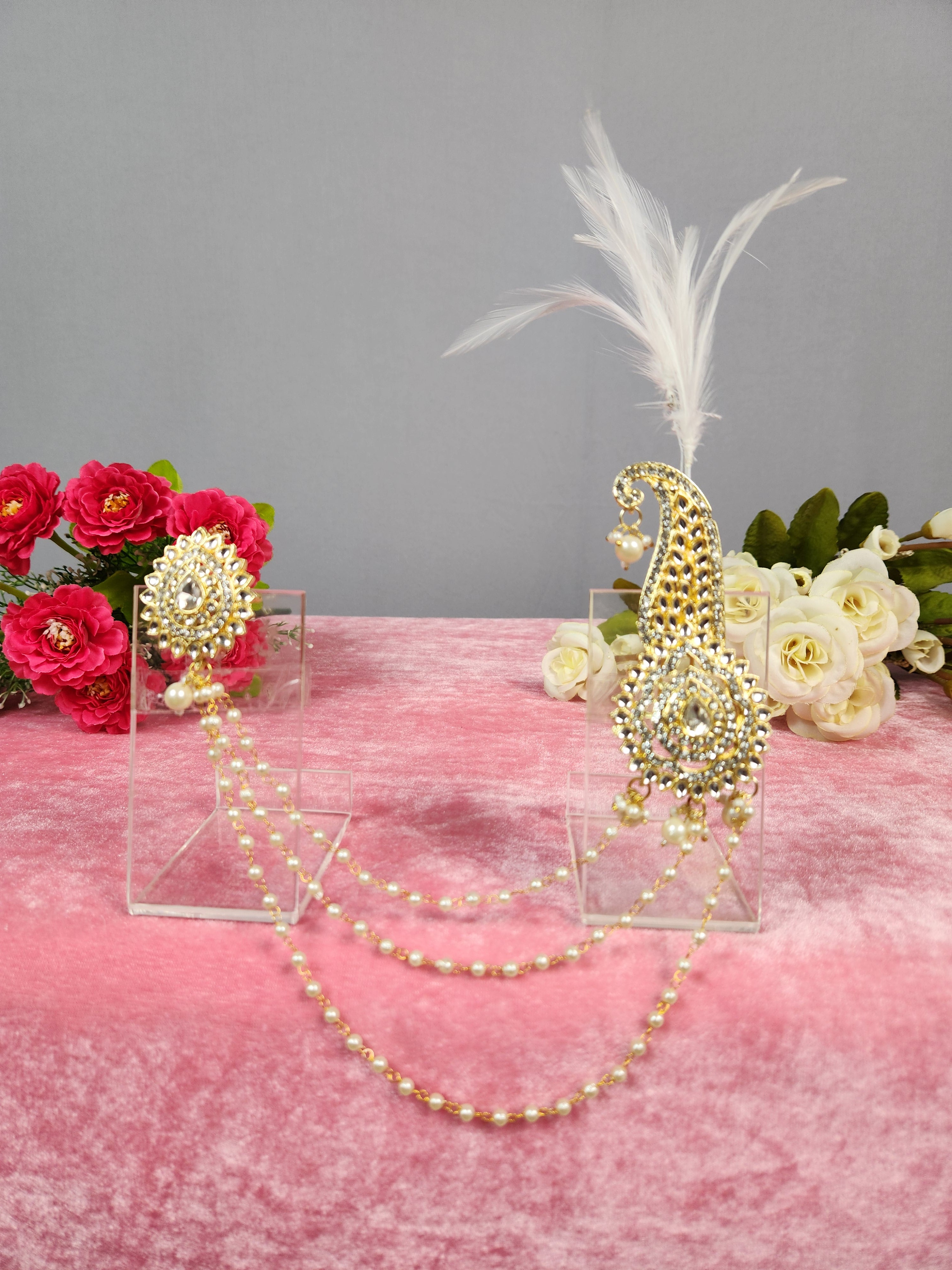 GROOM TURBAN BROOCH WITH PENDANT STYLE
