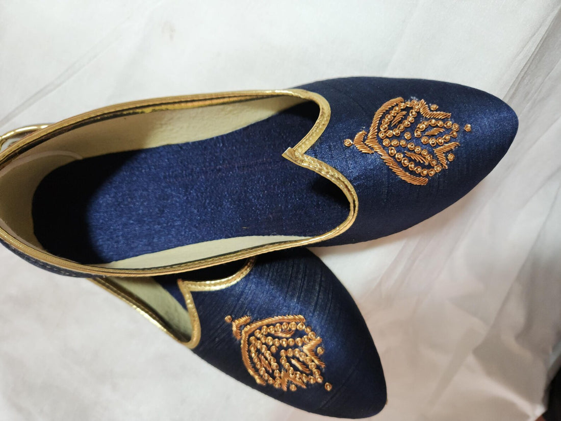 Blue Ethnic Shoes for Men – Designer Indian Jutti & Mojari for Wedding
