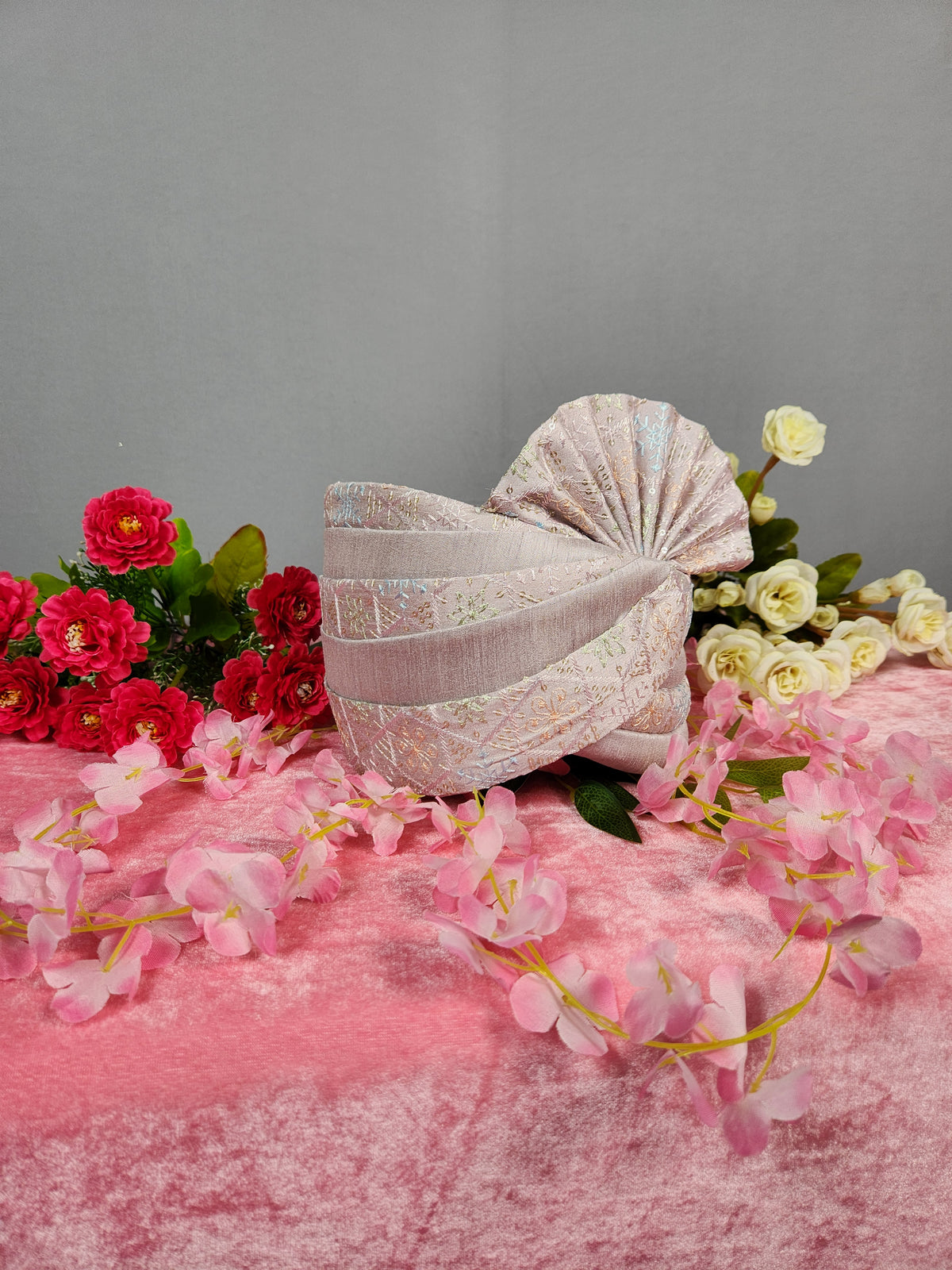 Lavender Groom Turban With Multi Color Embroidery | Indian Wedding Safa
