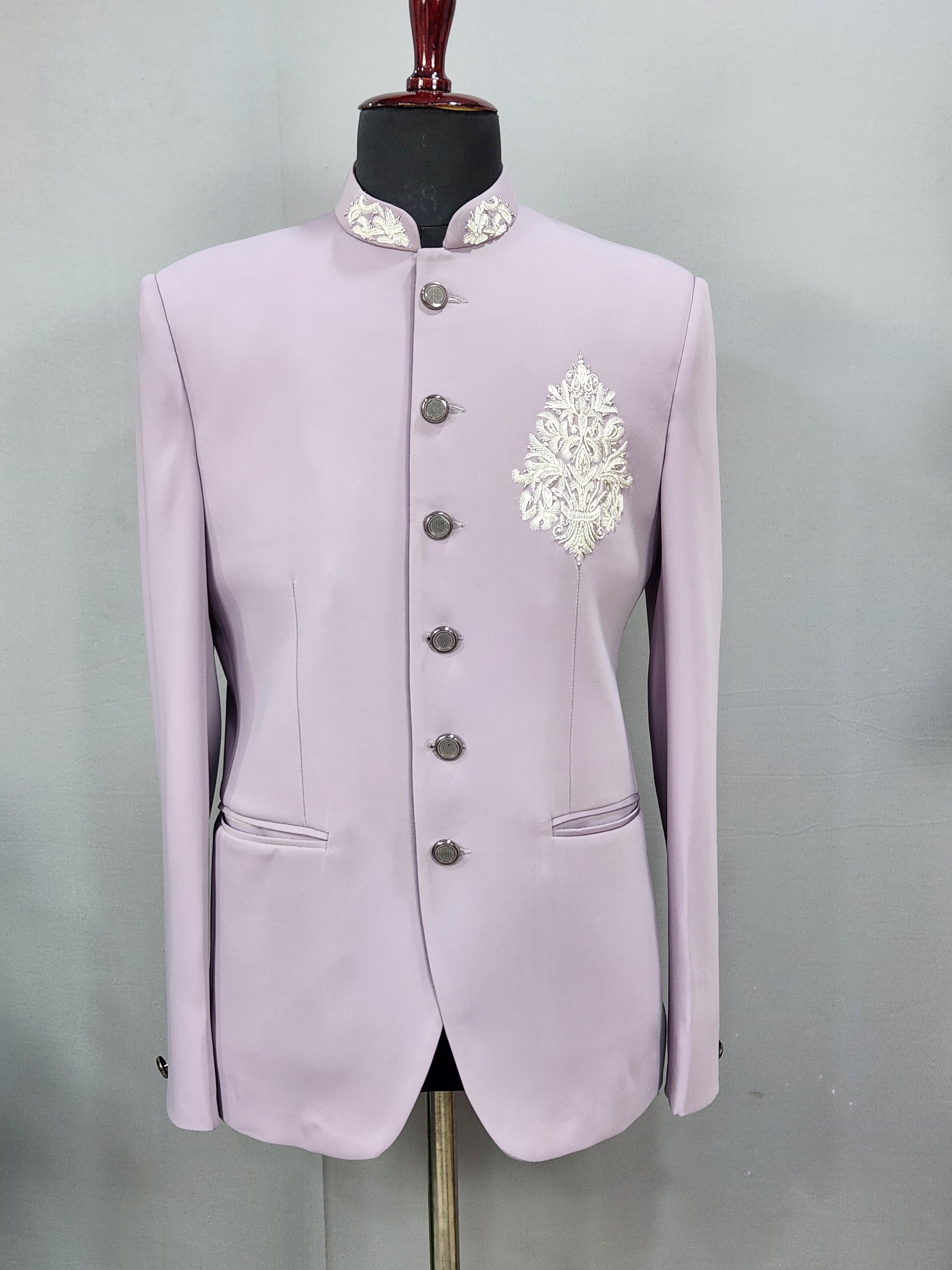 Lilac Lavender Jodhpuri Suit for Wedding – Custom Made | Indian Groom Outfit