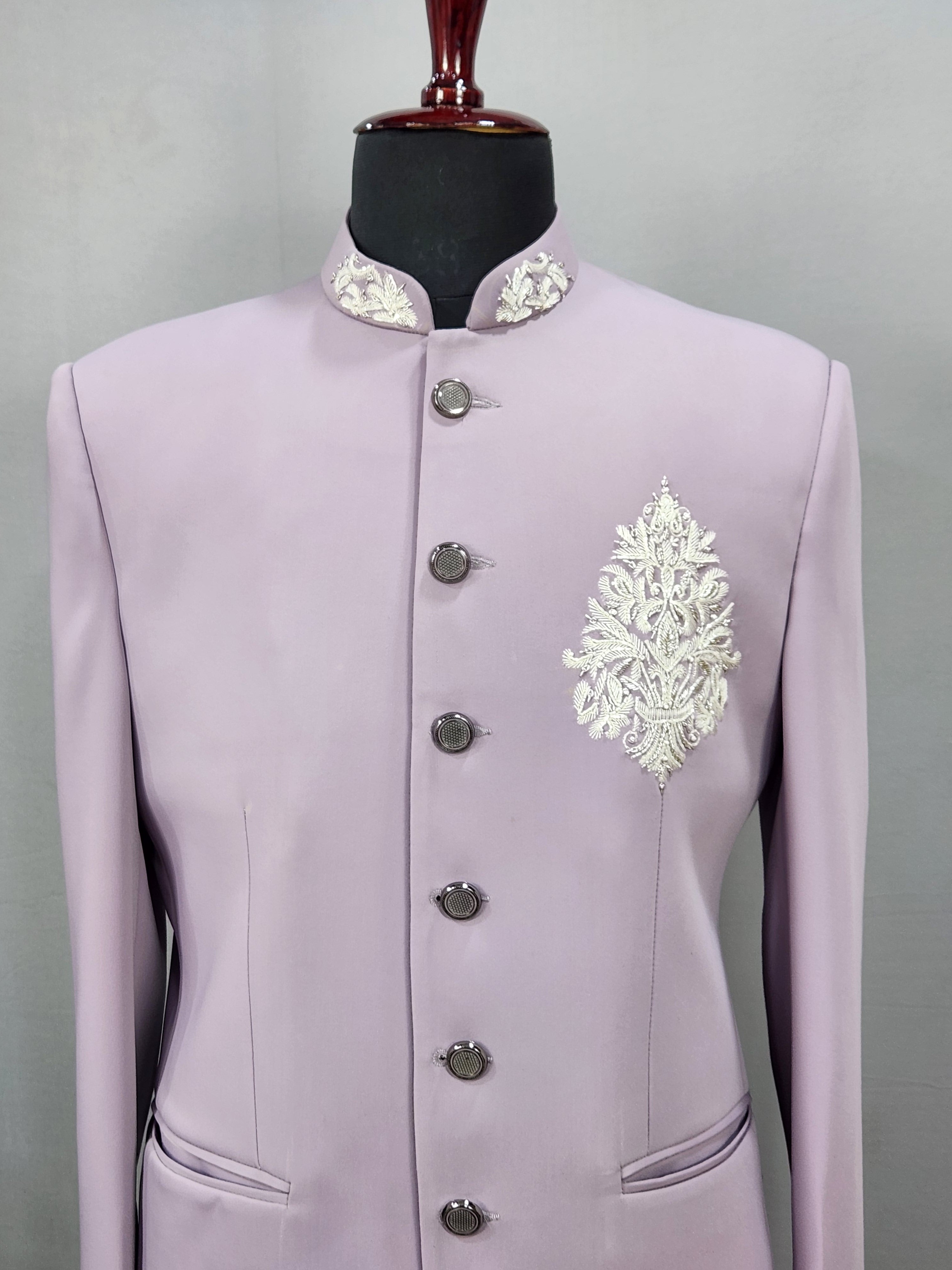 Lilac Lavender Jodhpuri Suit for Wedding – Custom Made | Indian Groom Outfit
