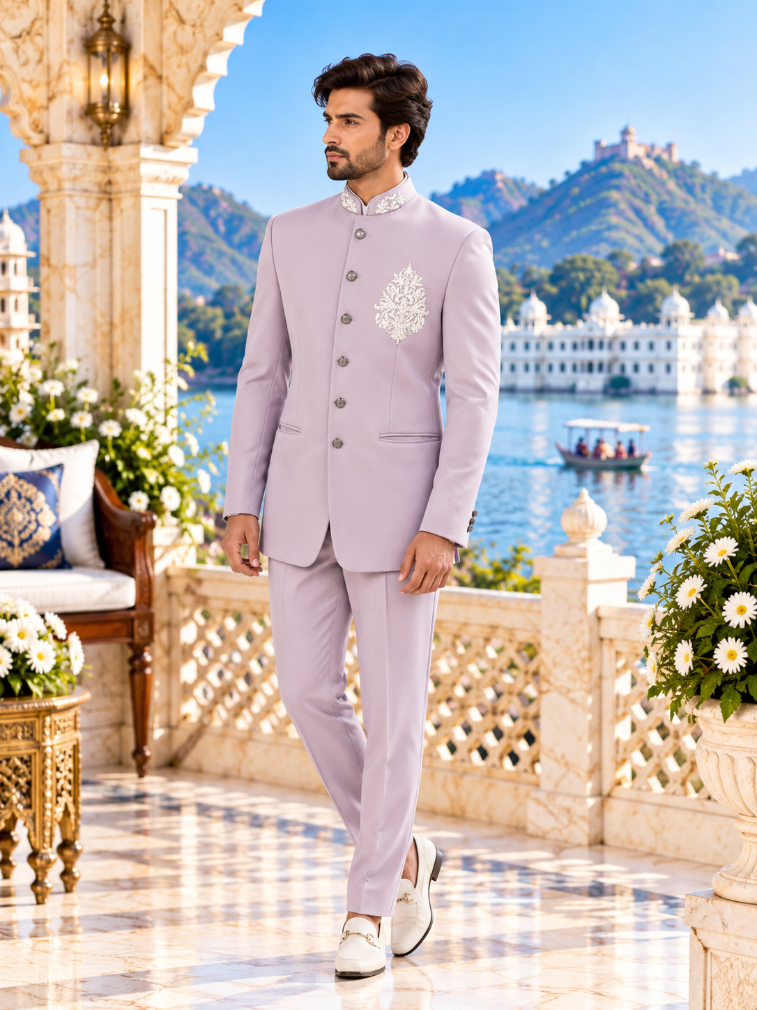 Lilac Lavender Jodhpuri Suit for Wedding – Custom Made | Indian Groom Outfit