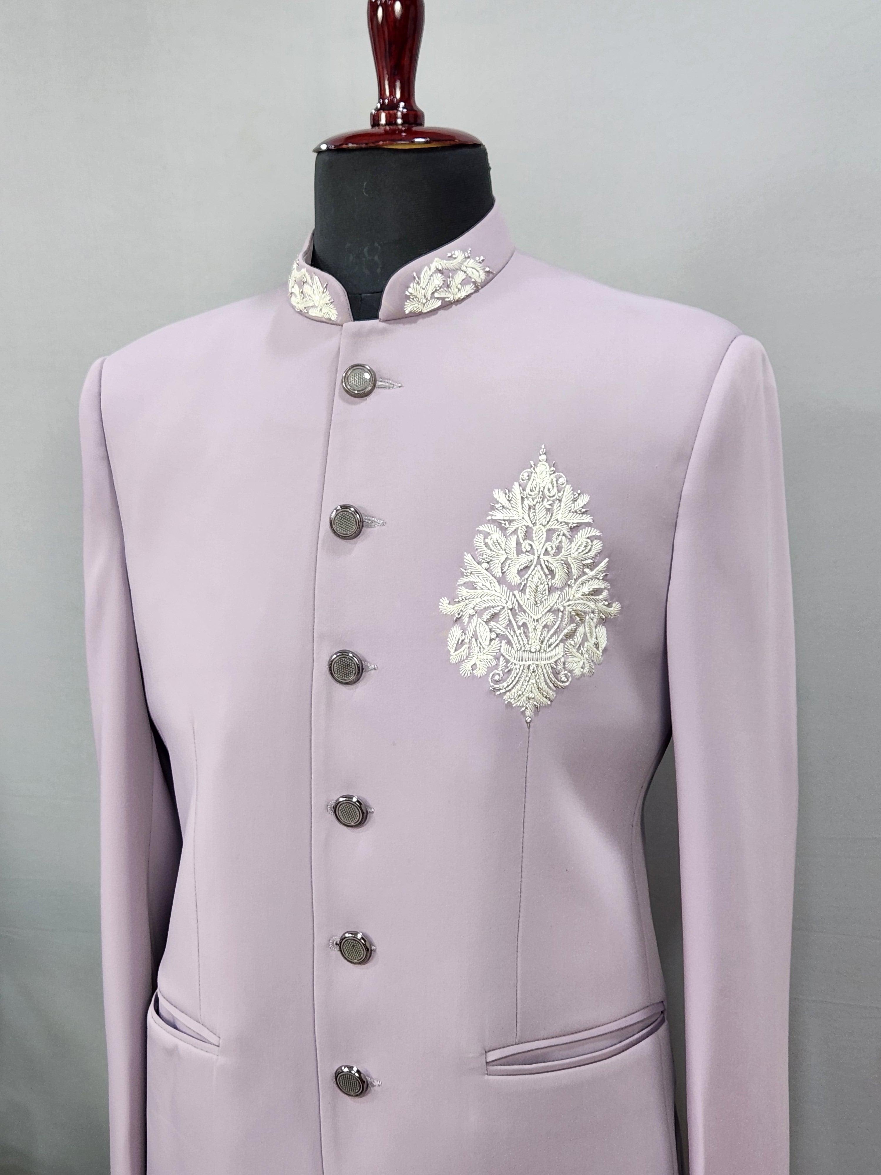 Lilac Lavender Jodhpuri Suit for Wedding – Custom Made | Indian Groom Outfit