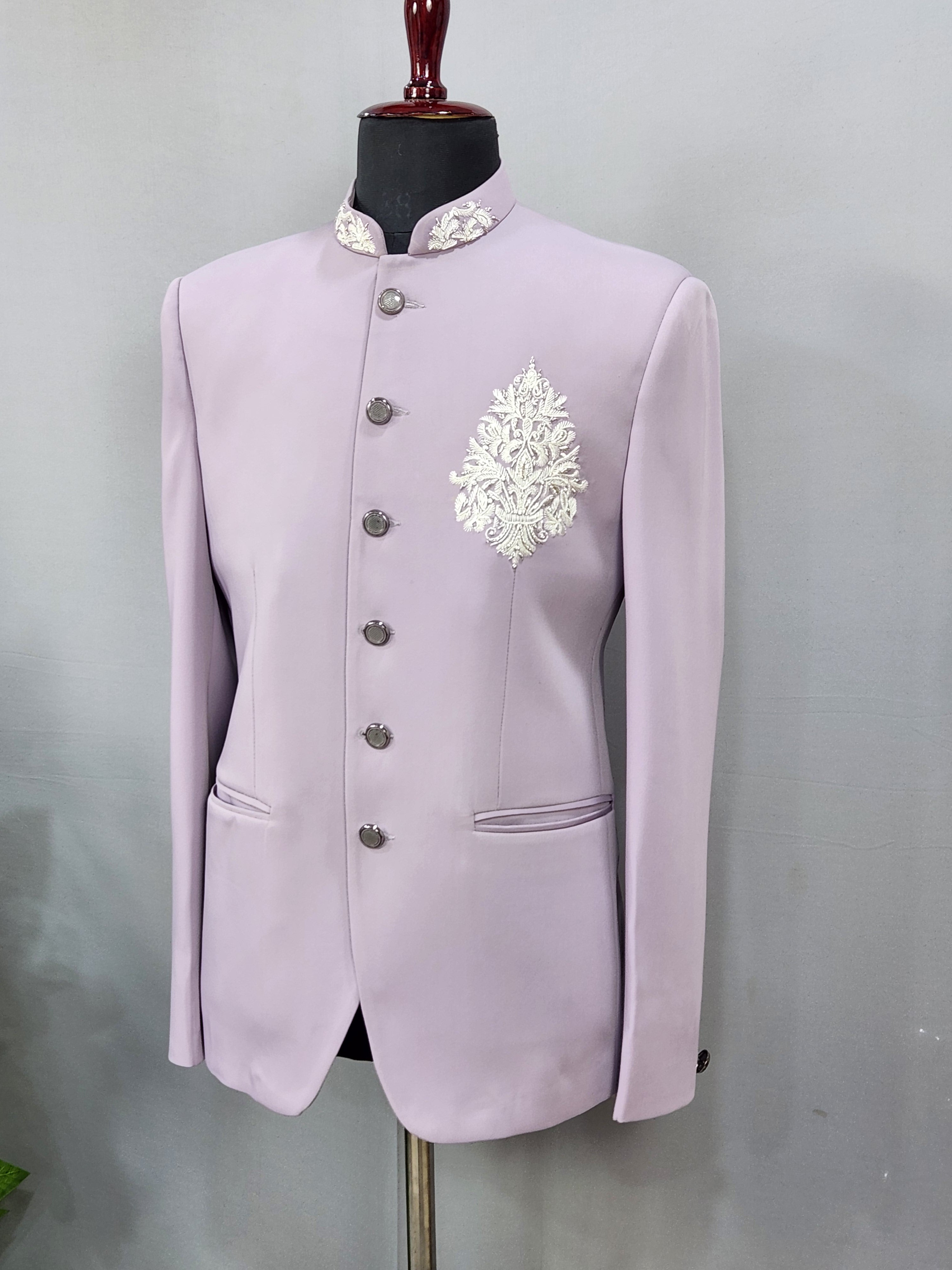 Lilac Lavender Jodhpuri Suit for Wedding – Custom Made | Indian Groom Outfit