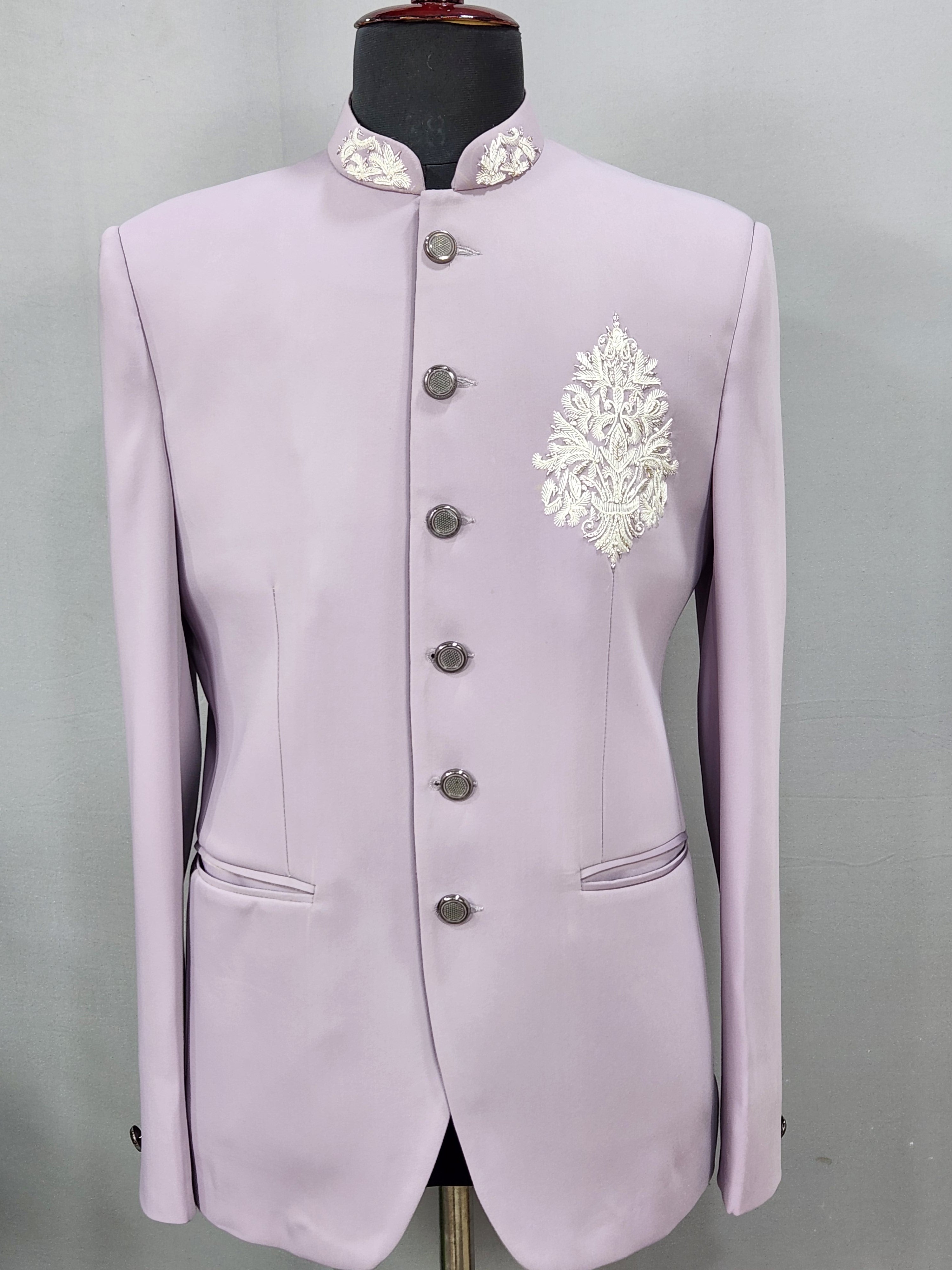 Lilac Lavender Jodhpuri Suit for Wedding – Custom Made | Indian Groom Outfit
