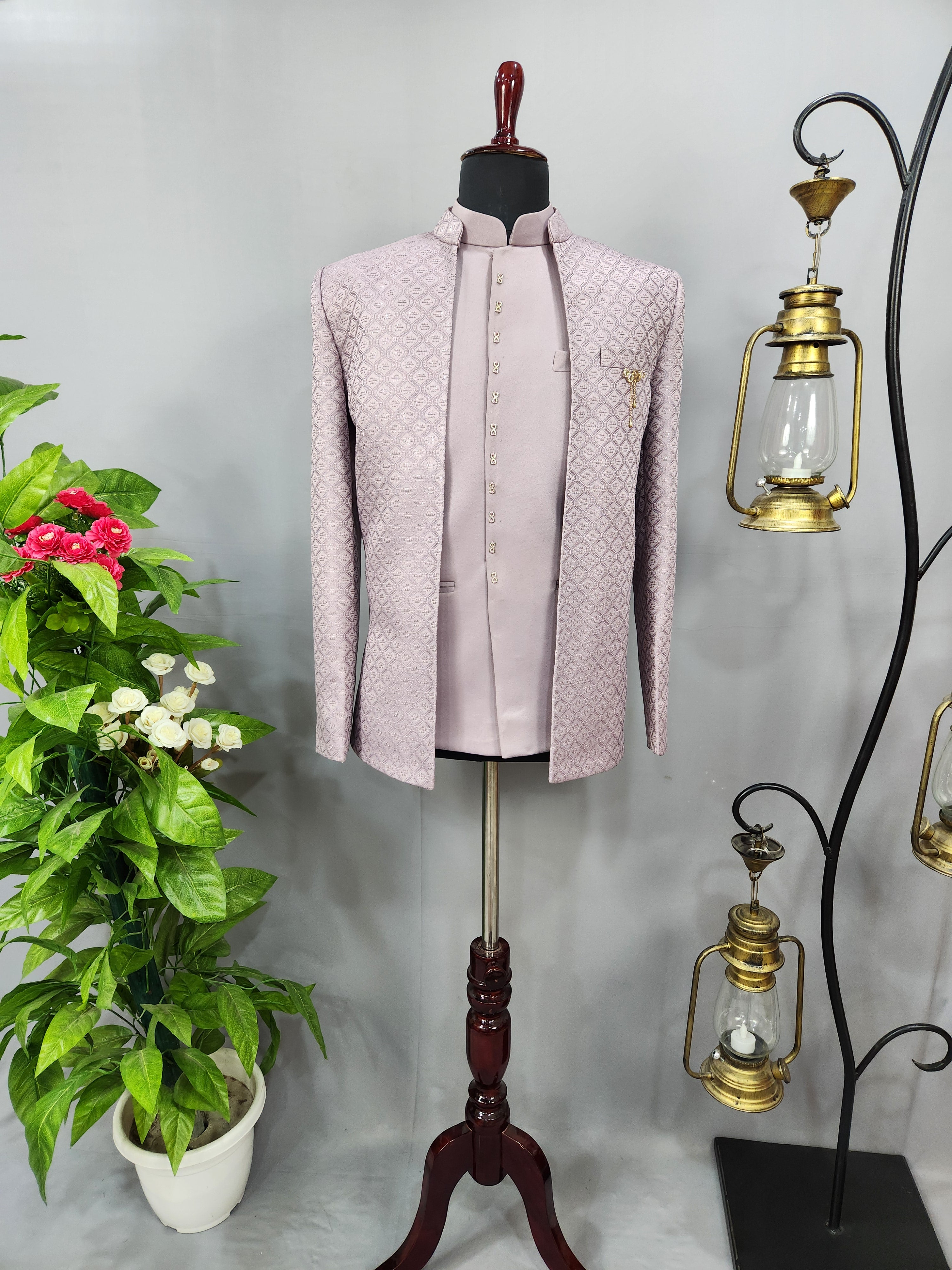 Lilac Lavender Jodhpuri Suit for Wedding – Custom Made | Indian Groom Outfit