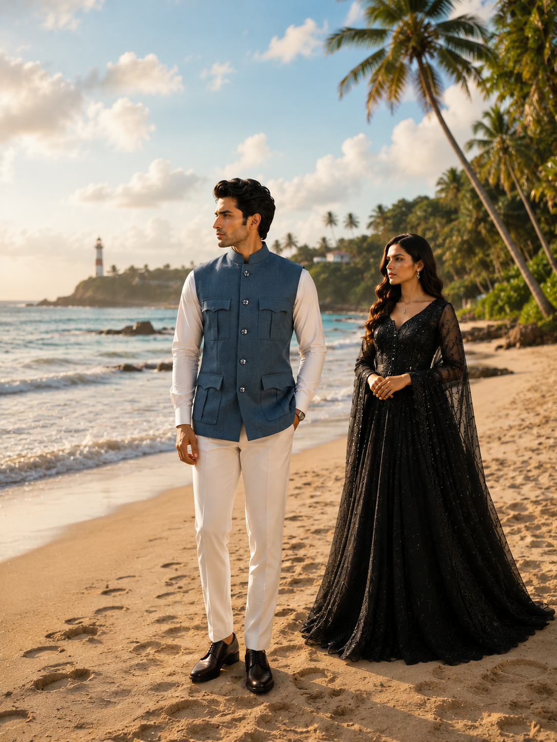 Rama Tweed Nehru Jacket for Men | Indian Ethnic Waistcoat for Weddings & Celebrations