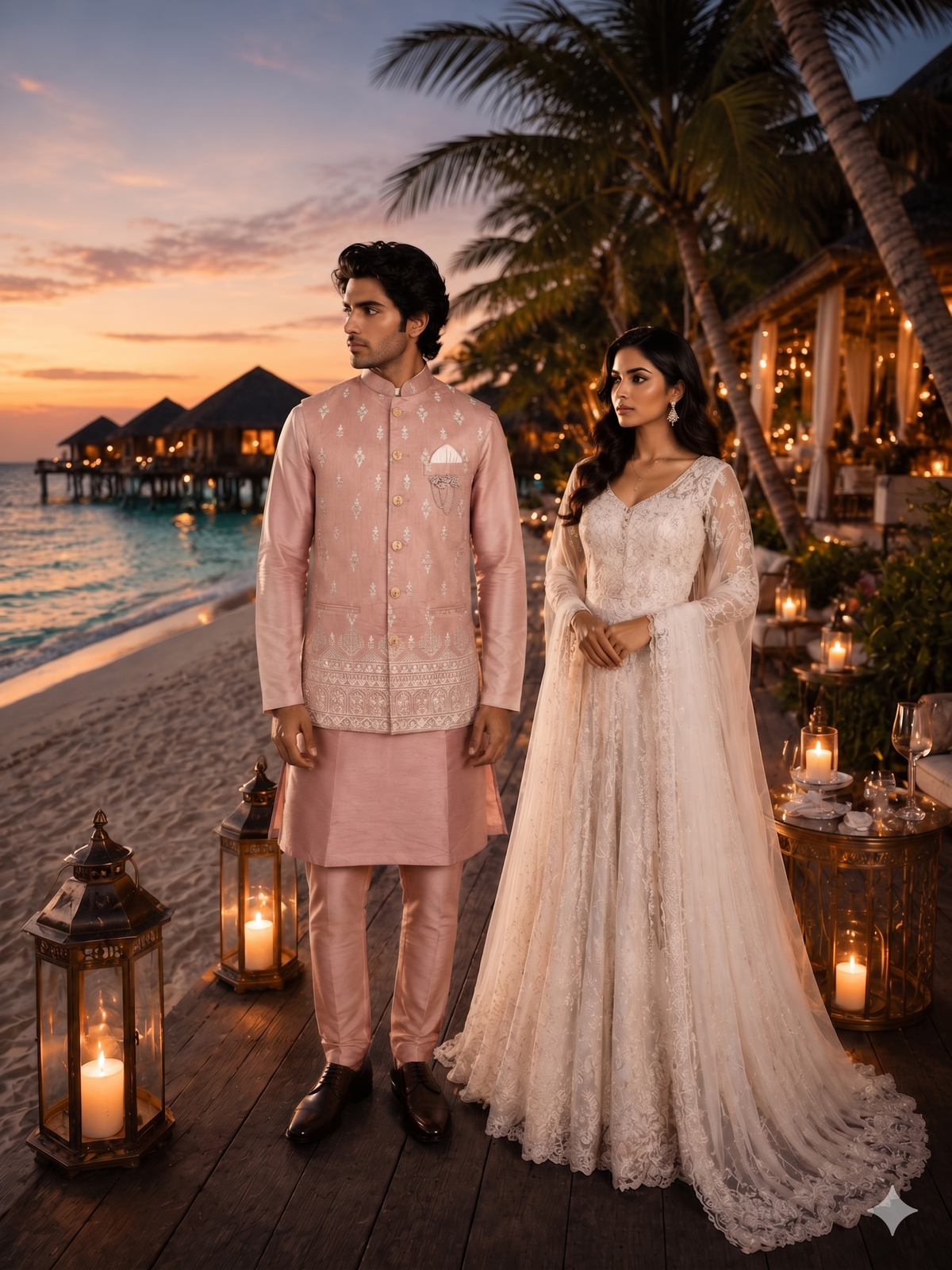Dusty Pink Kurta Jacket Set for Wedding – Designer Indian Outfit