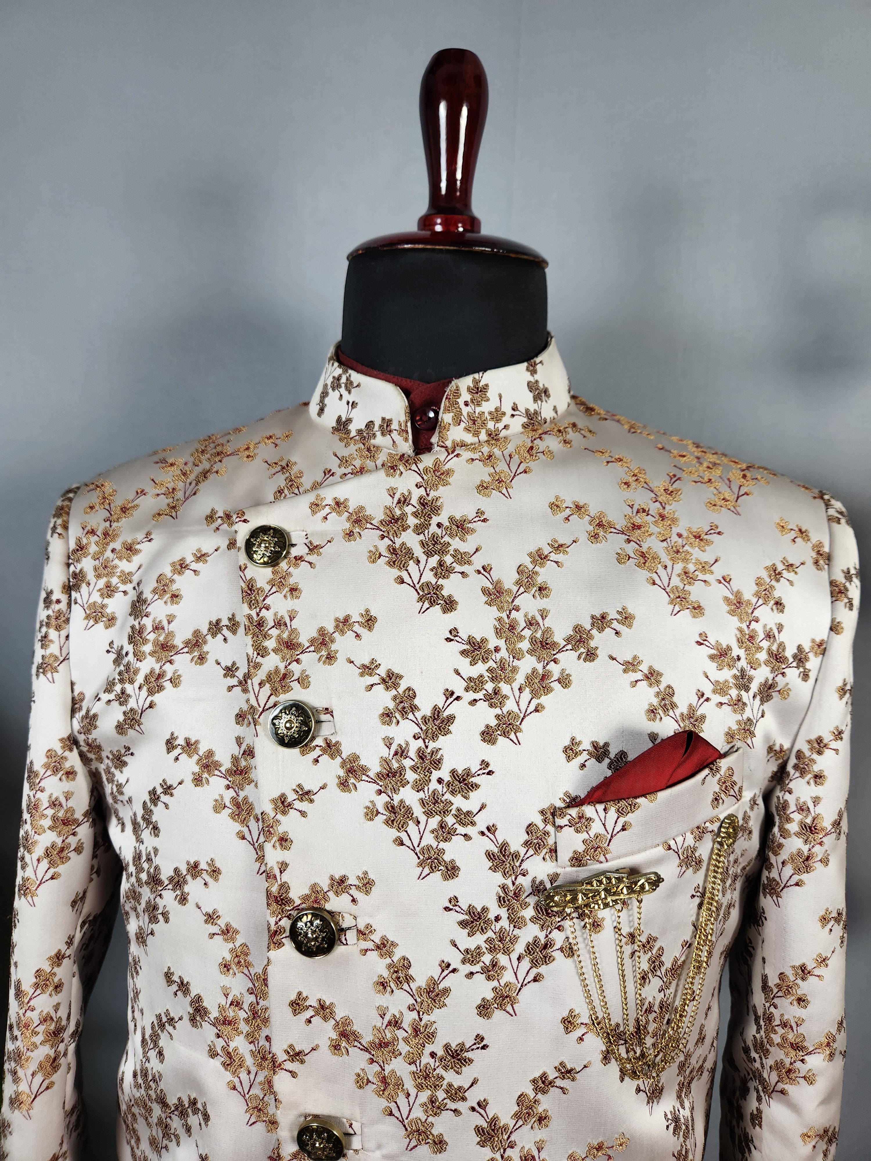 Peach Indo-Western Sherwani for Men | Indian Groom Wedding Outfit
