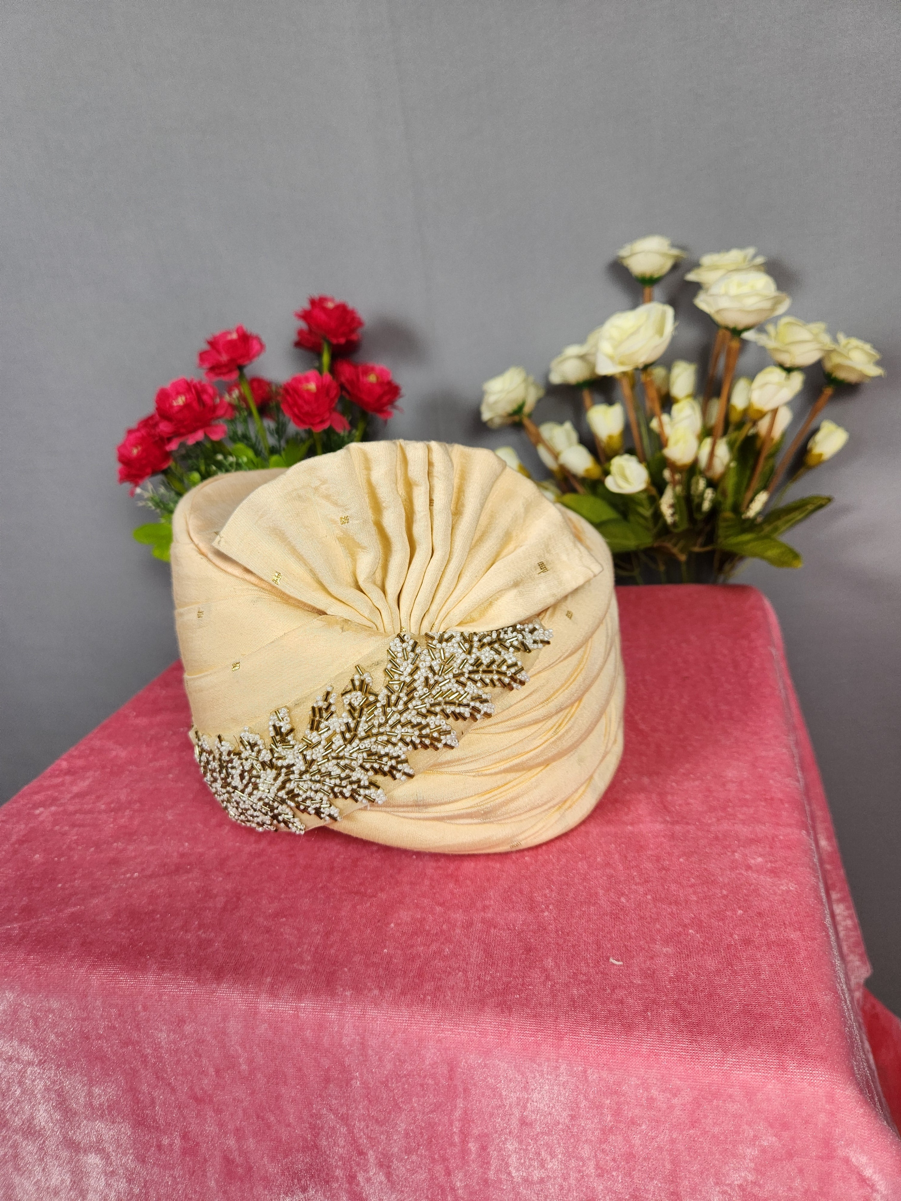 Peach Groom Turban Safa