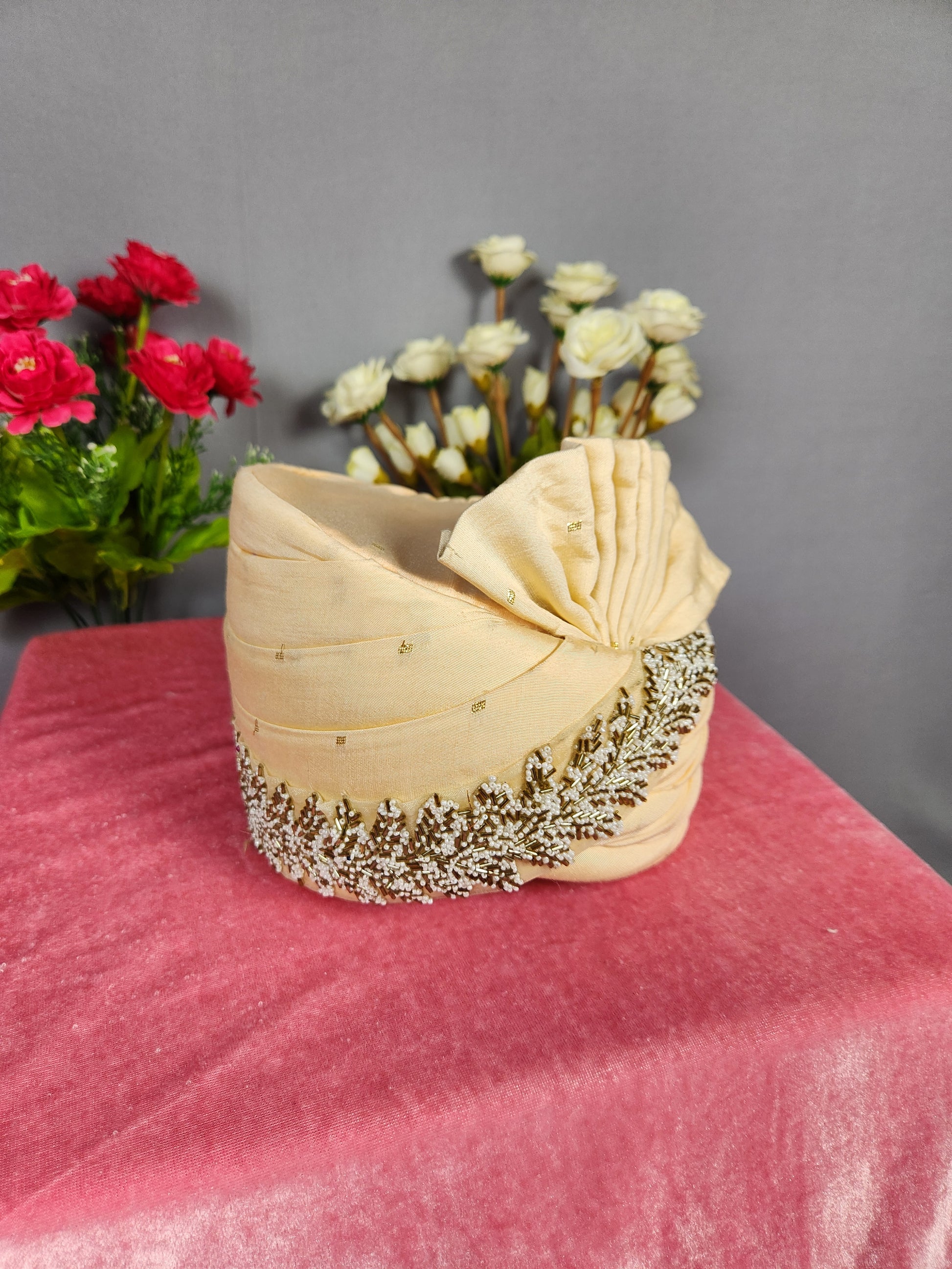 Peach Groom Turban Safa