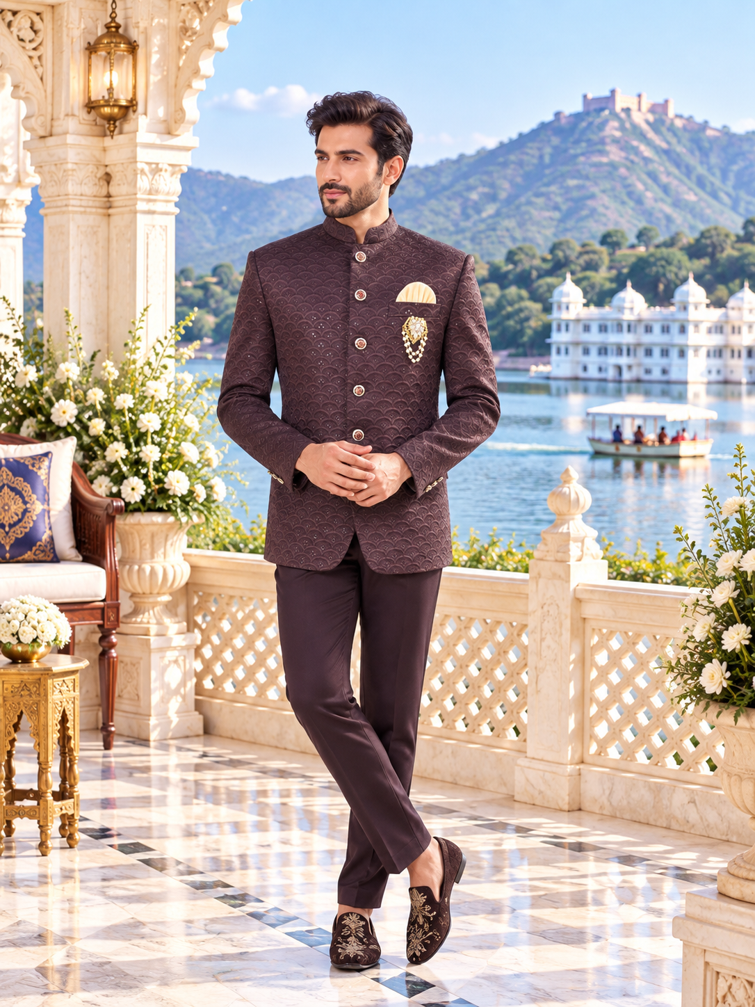 Plum Jodhpuri Suit for Wedding – Custom Made | Indian Groom Outfit