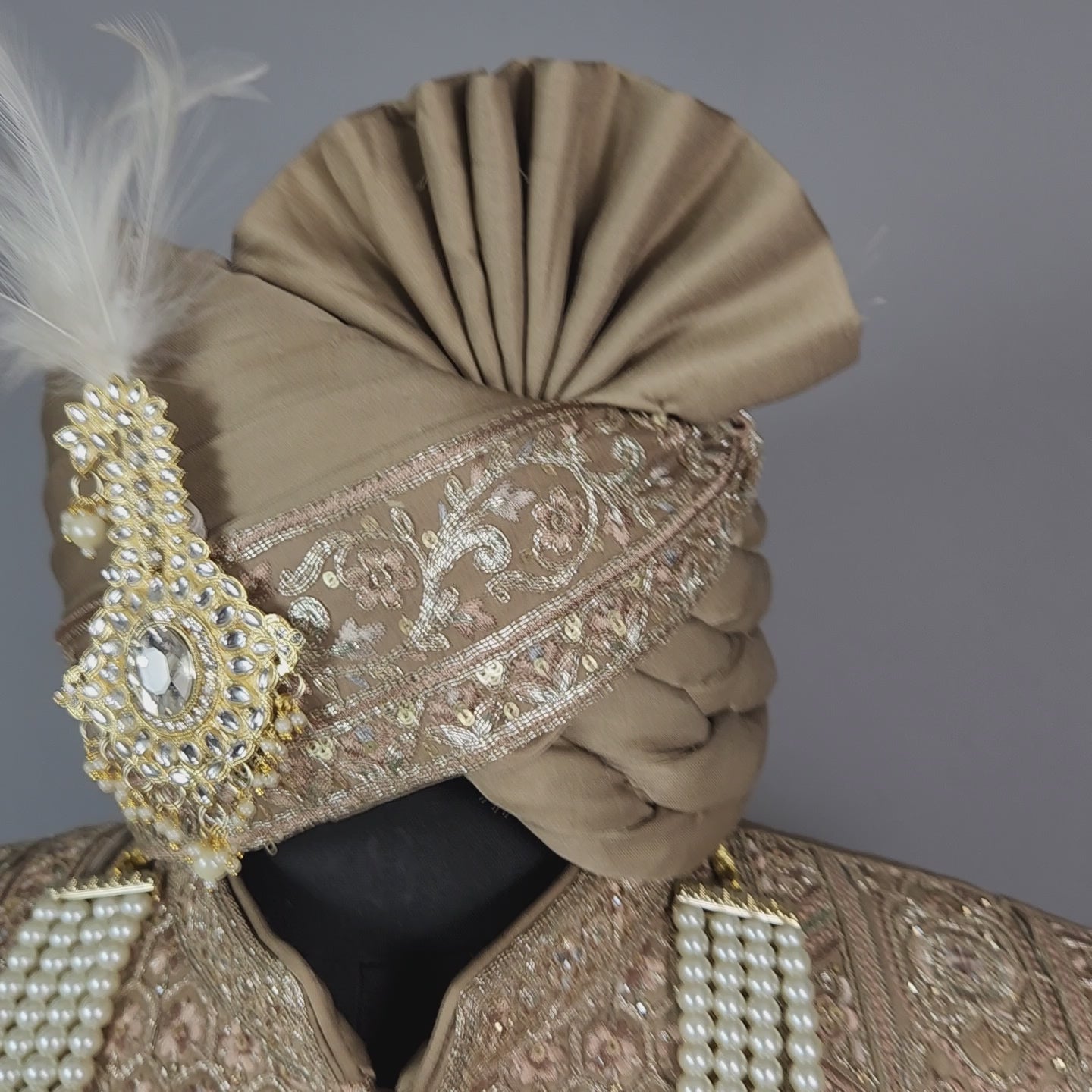 Golden Brown Groom Sherwani - 2 Layer Style | Sherwani For Men