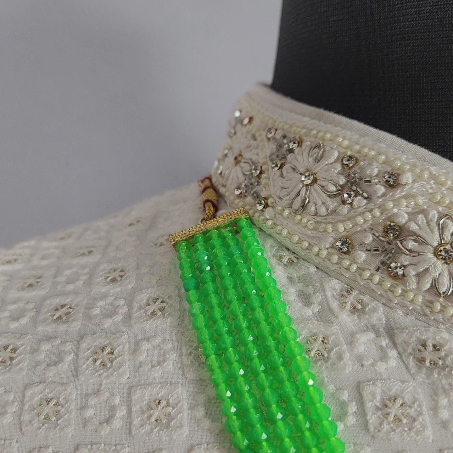 Emerald Green Necklace for Groom 