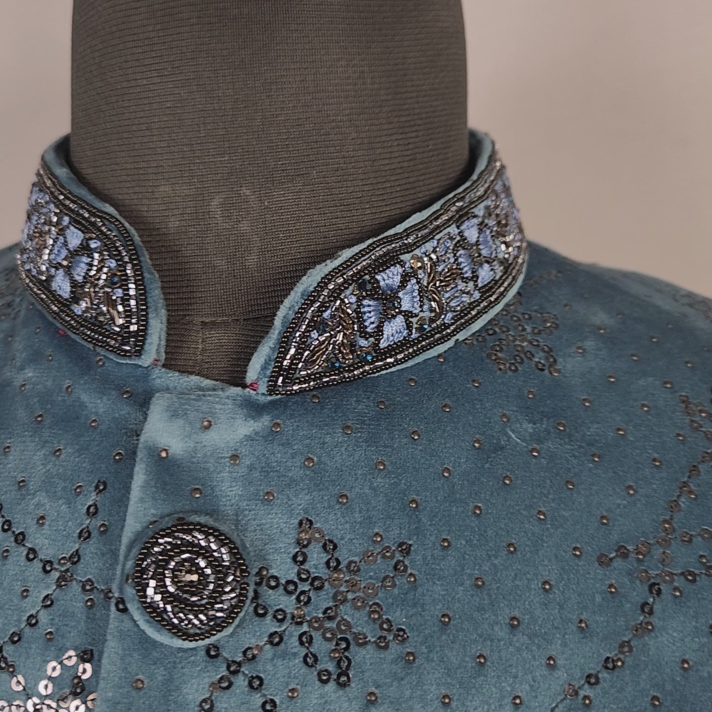 Teal Blue Jodhpuri Suit for Men  -   Indian Wedding Outfit for Men
