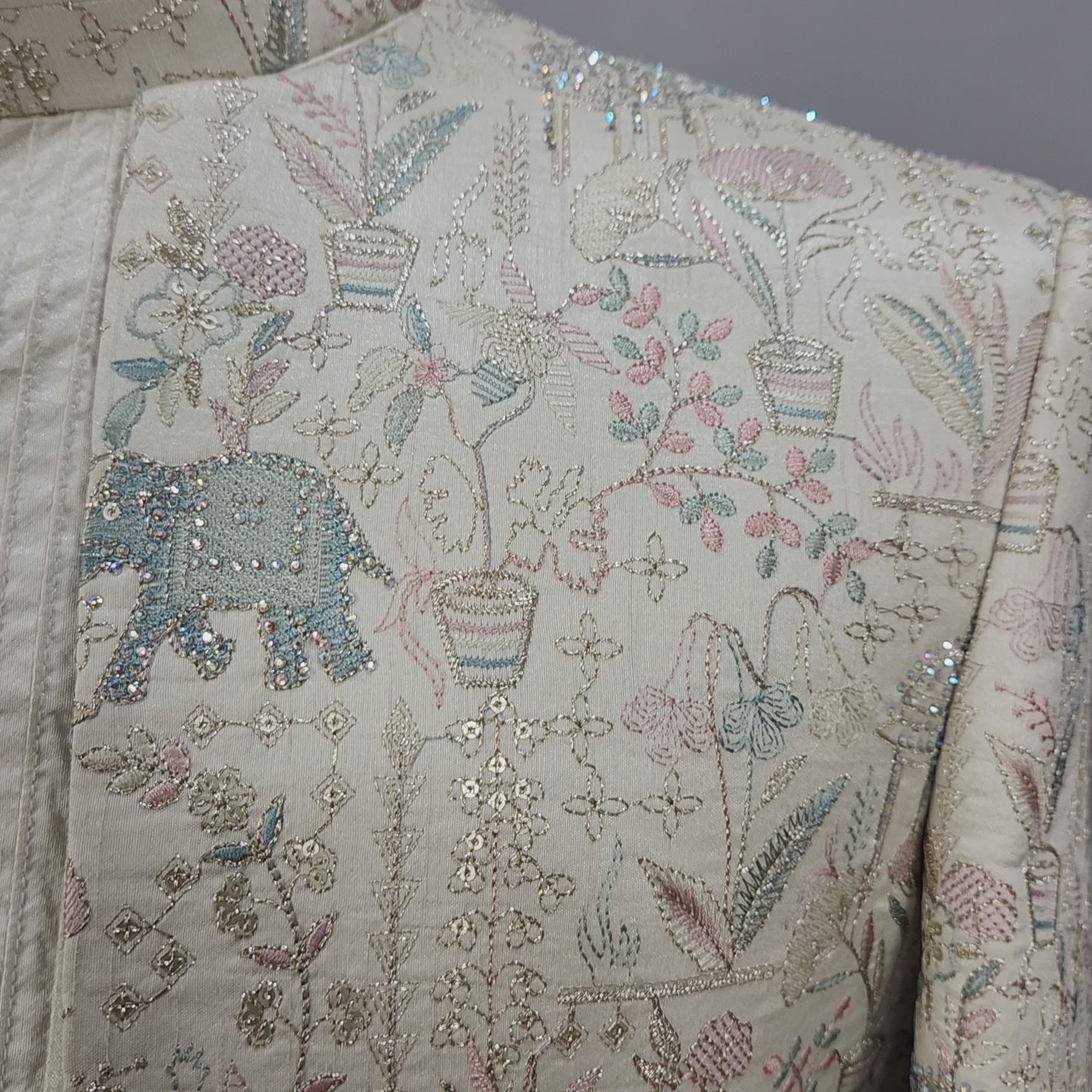 Cream Indo-Western Sherwani for Men | Indian Groom Wedding Outfit