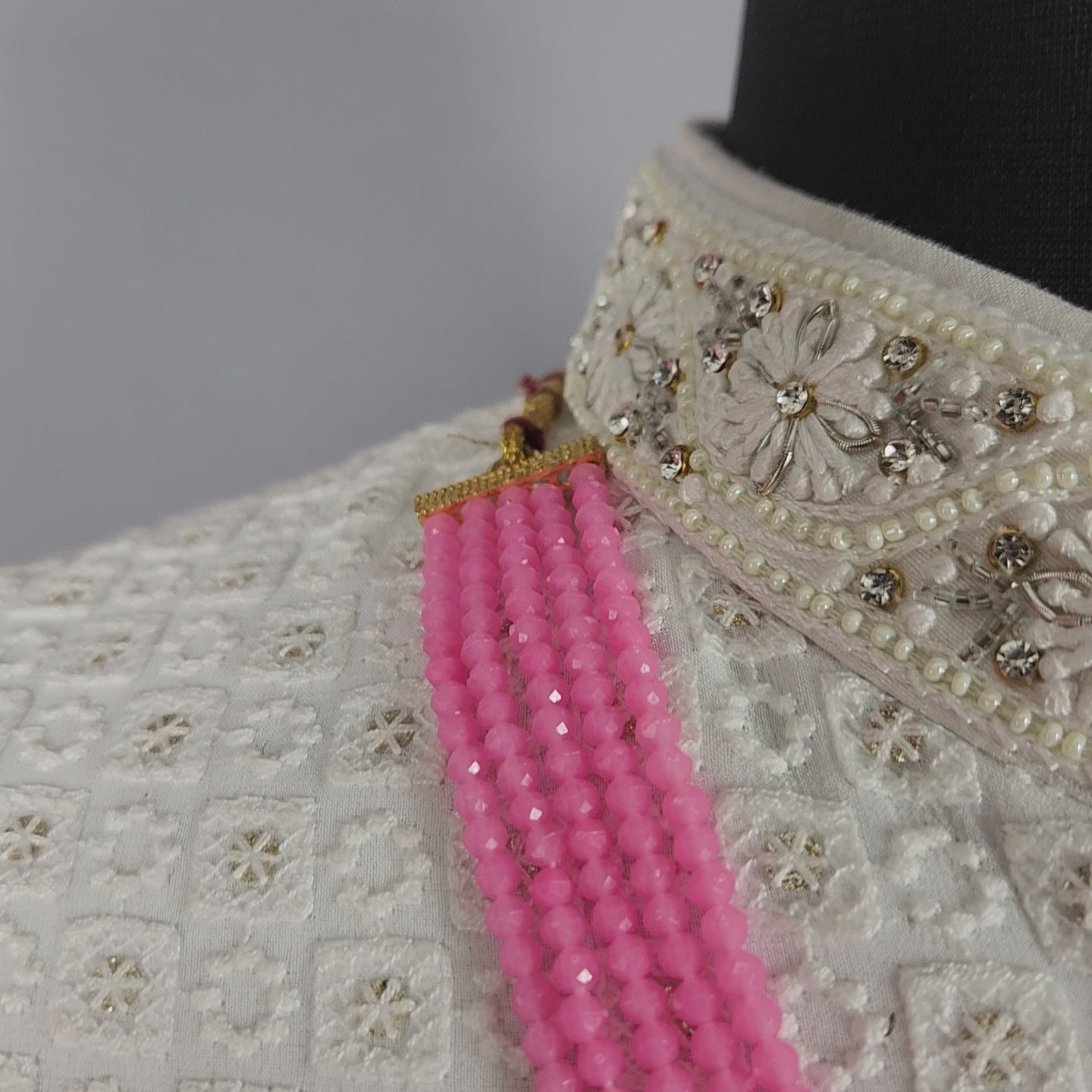 Pink Necklace Groom